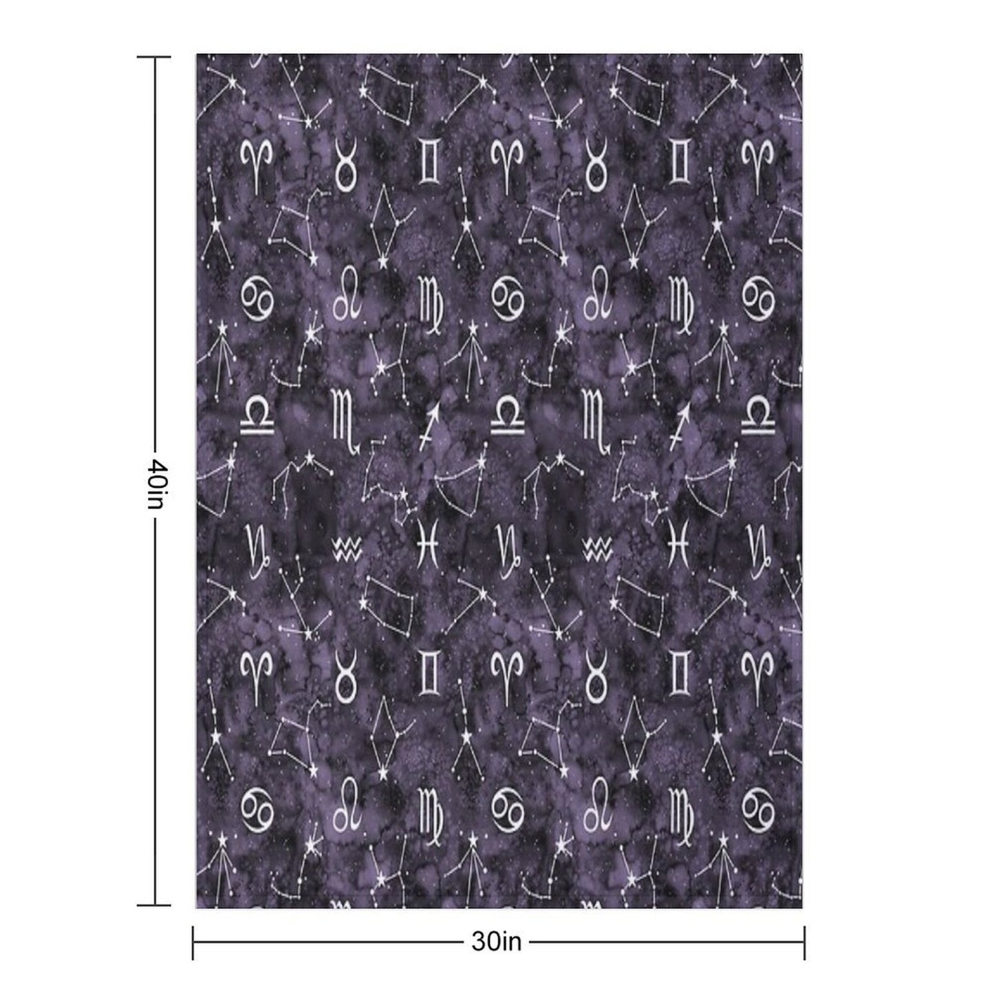 Zodiac Sky in Black Quick-dry Throw Blanket