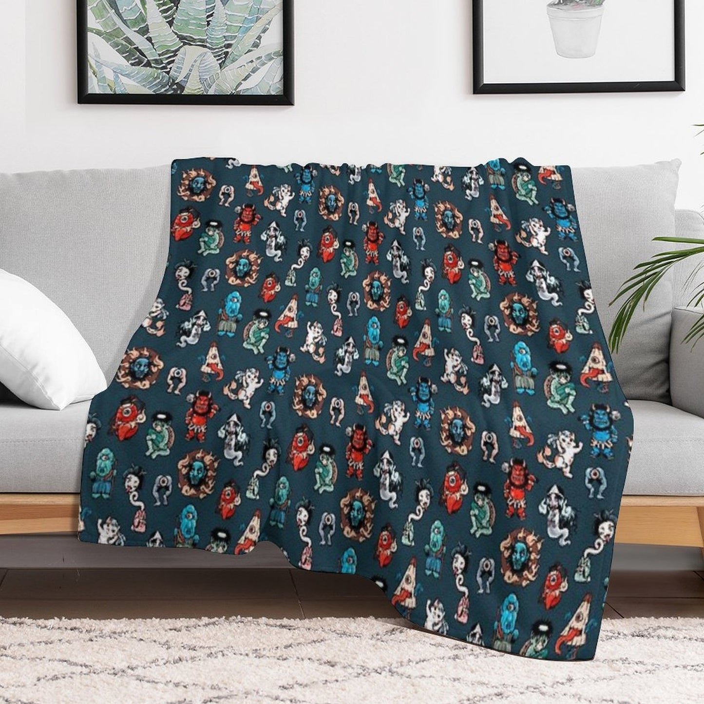 Yokai Travel-friendly Throw Blanket