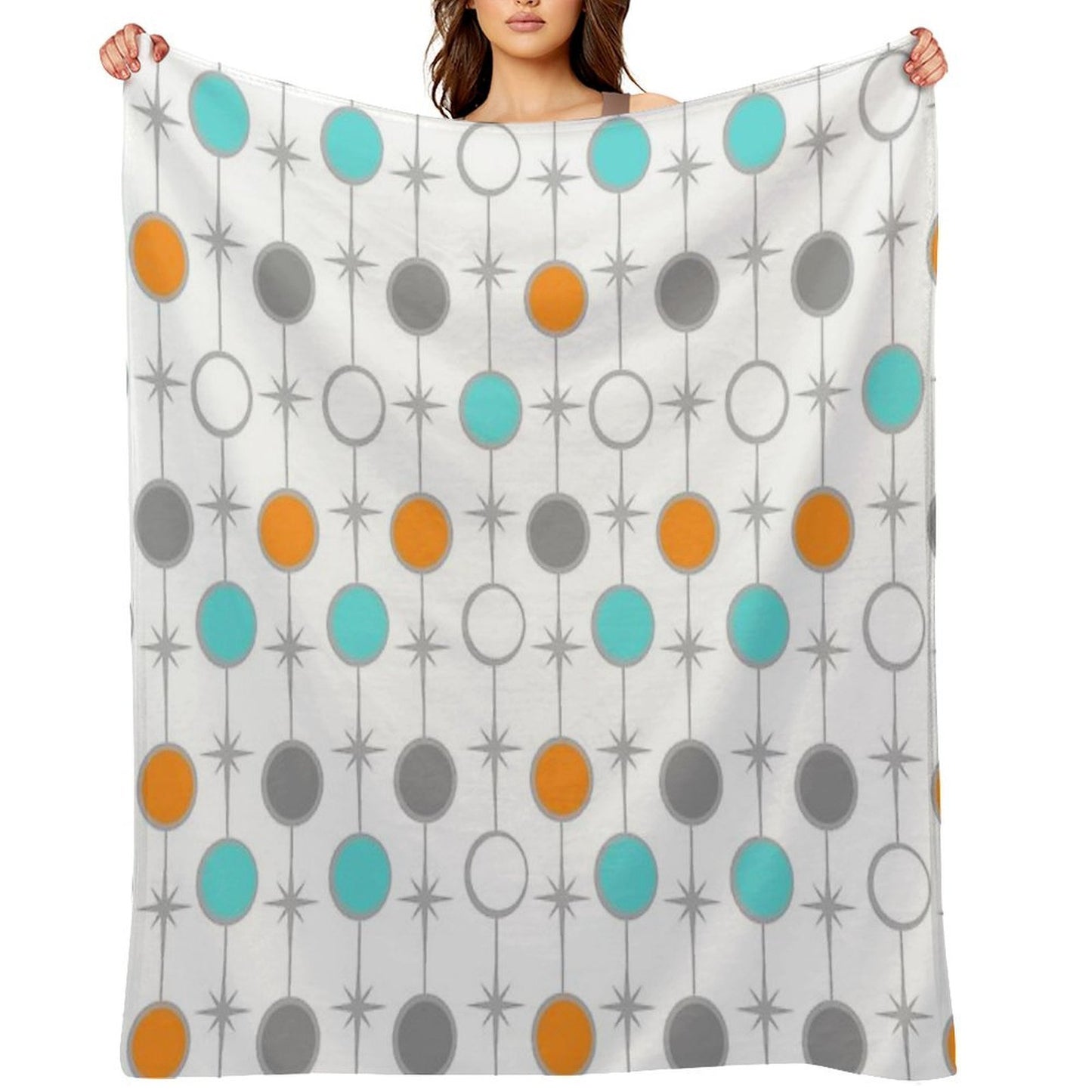 Retro Dots And Starbursts Durable Throw Blanket