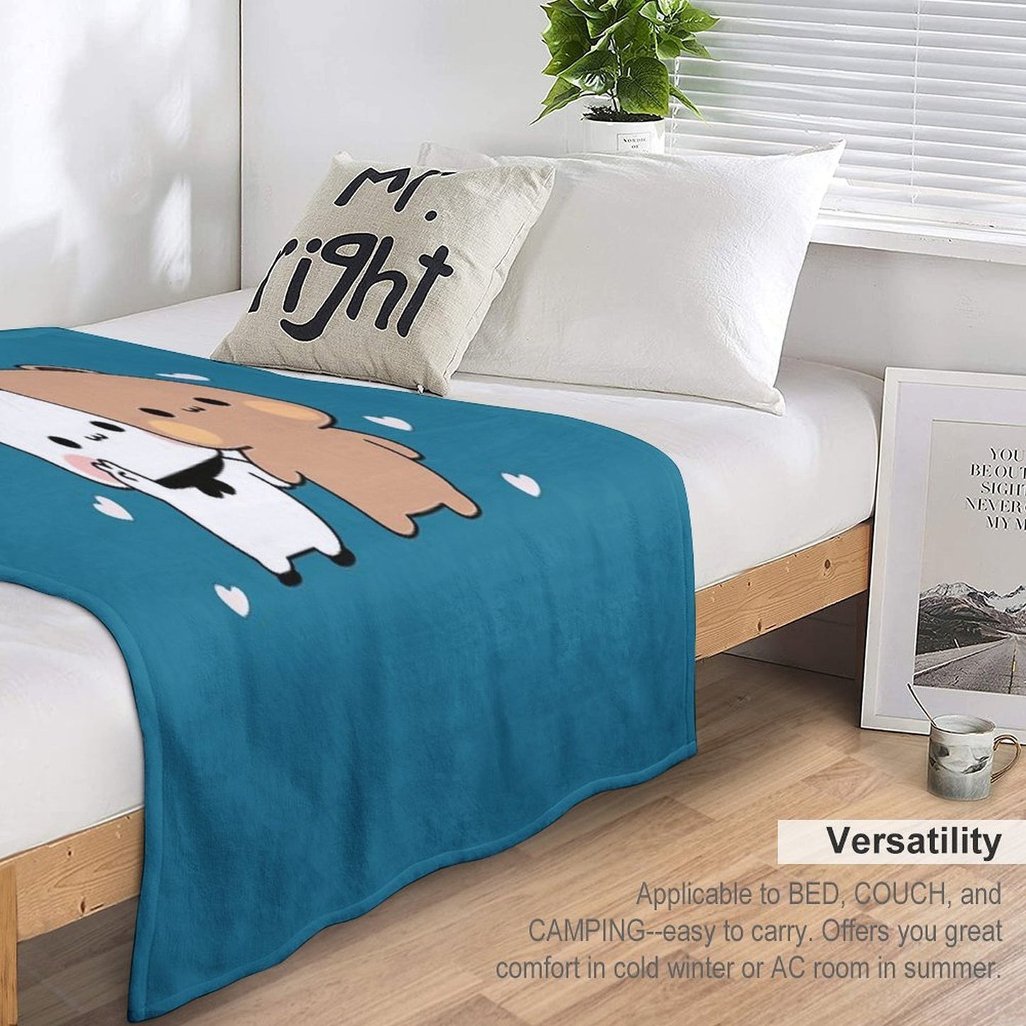 CUTE PANDA BEAR Premium Easy Care Throw Blanket