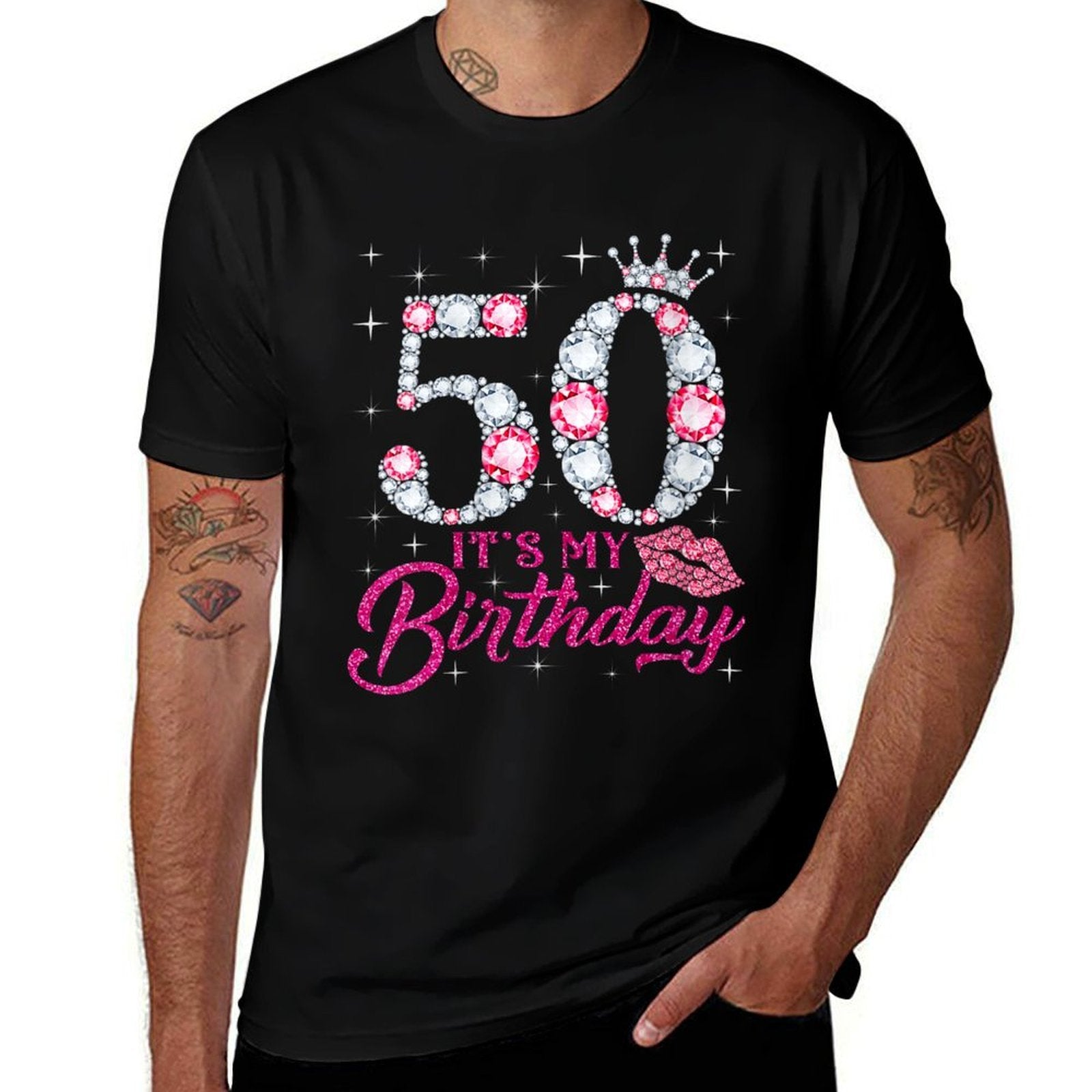 Womens 50 It's My Birthday 1973 50Th Birthday Gift For Womens  Heathered Texture T-Shirt