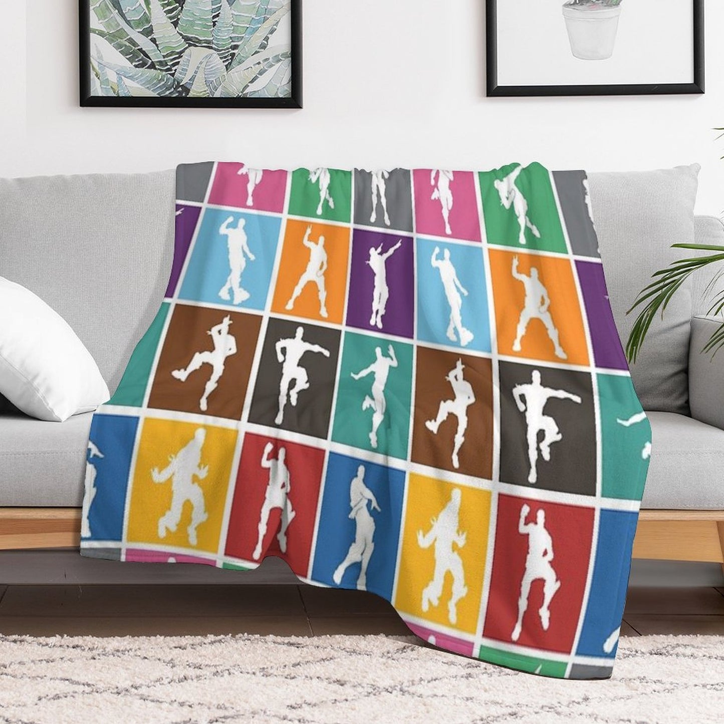 Battle Royale Victory Dance Rainbow Lattice Funny Gift-ready Throw Blanket