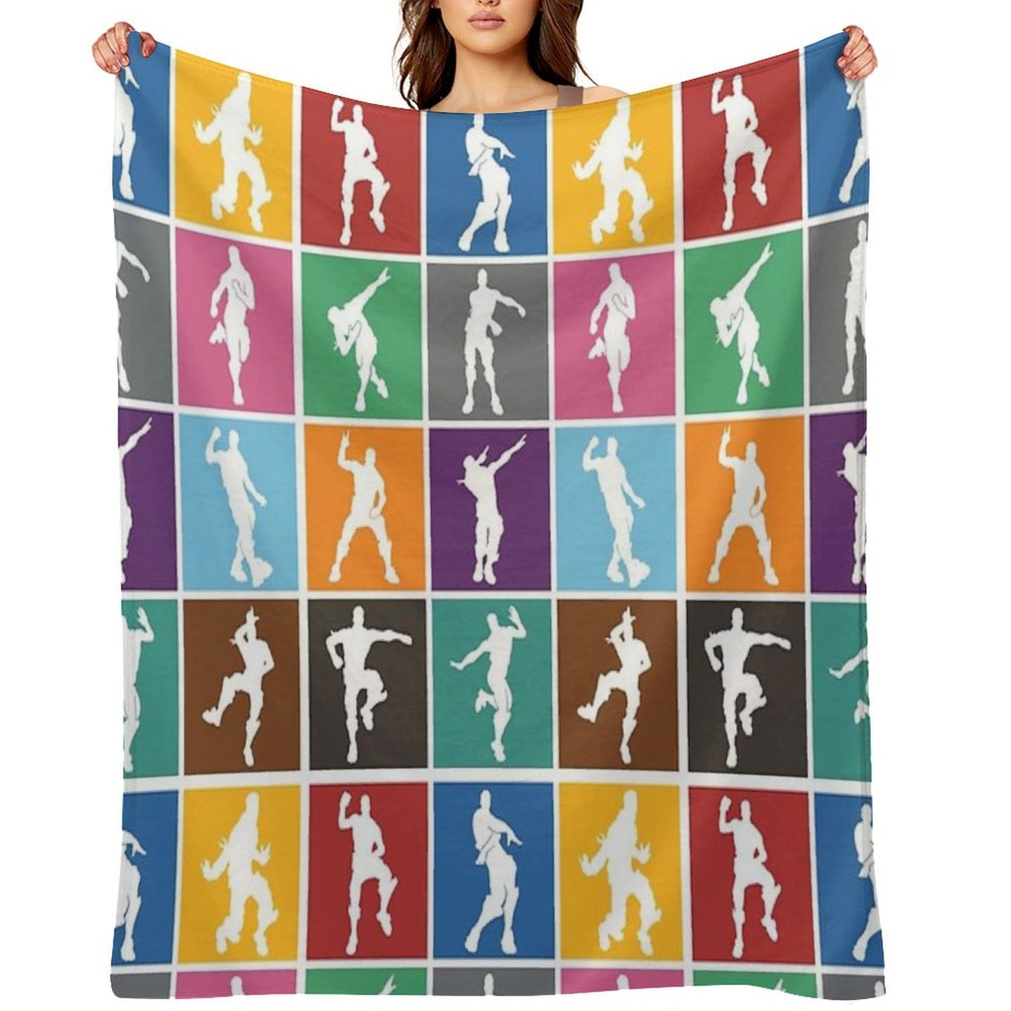Battle Royale Victory Dance Rainbow Lattice Funny Gift-ready Throw Blanket