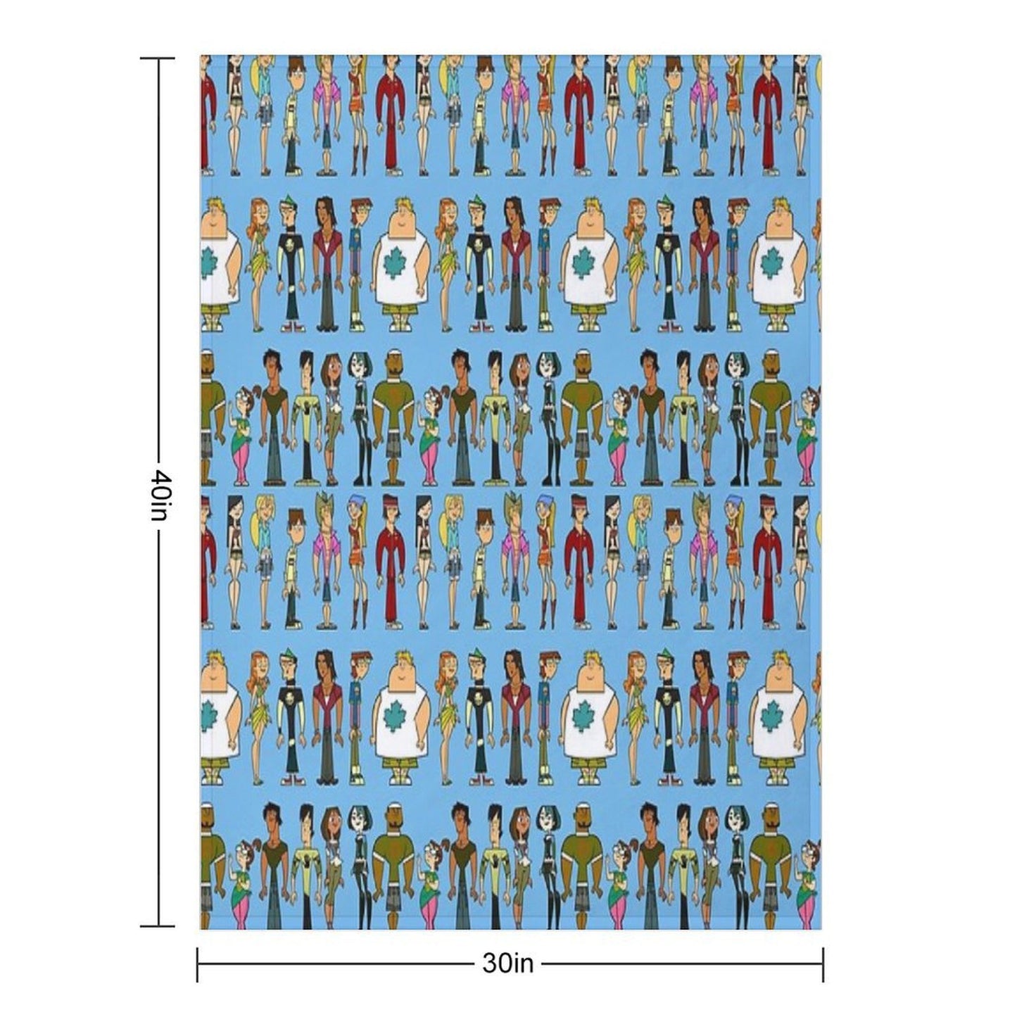 Total Drama; Light Blue Wrinkle-free Throw Blanket