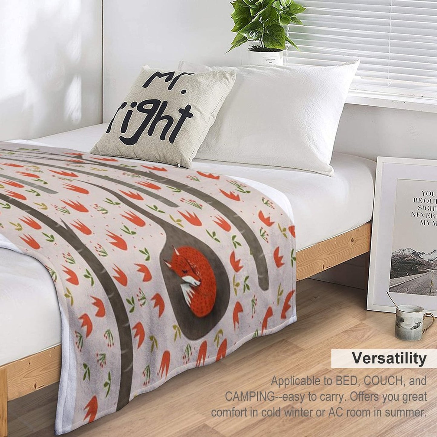 Sleeping Fox Sustainable Throw Blanket