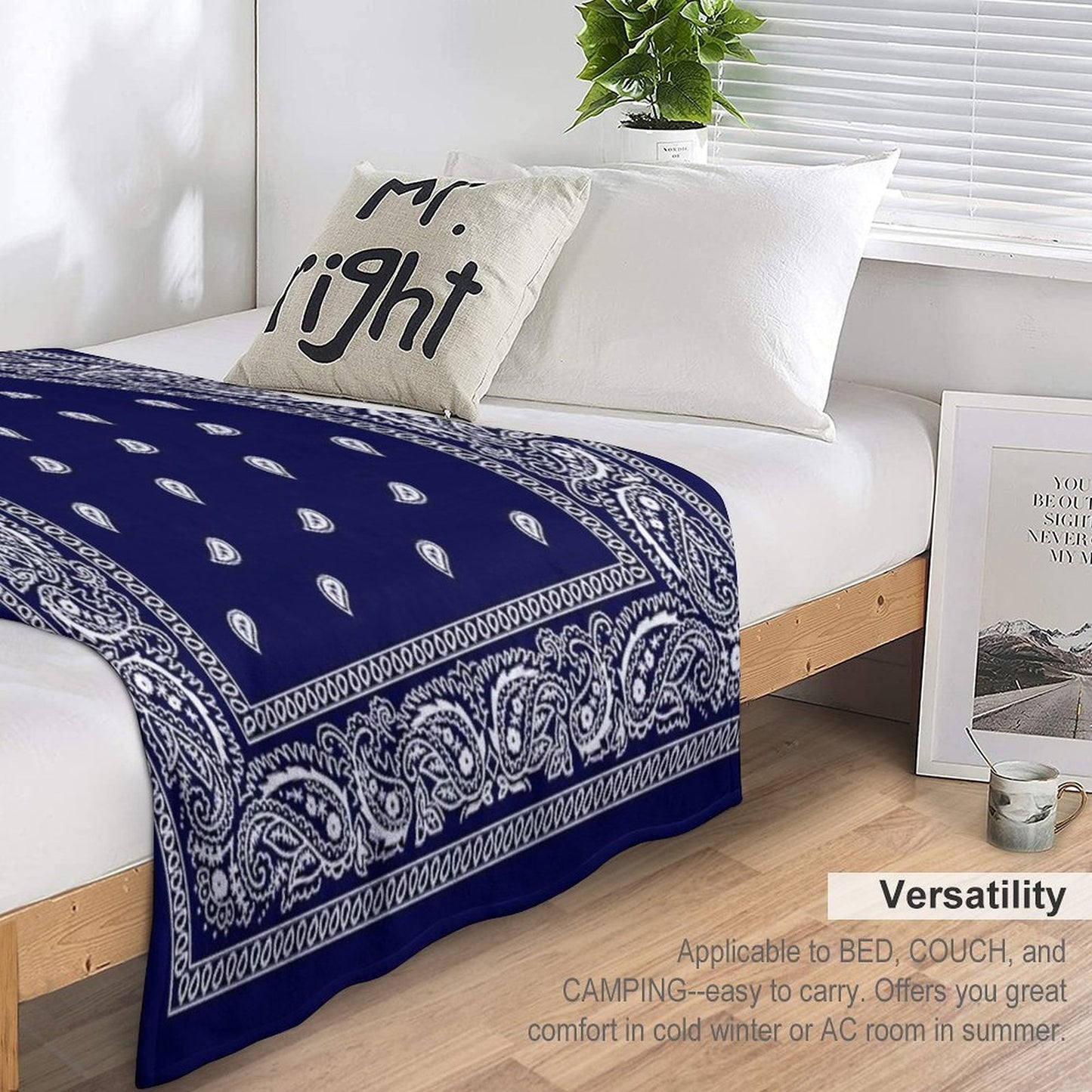 Bandana Blue Quick-dry Throw Blanket