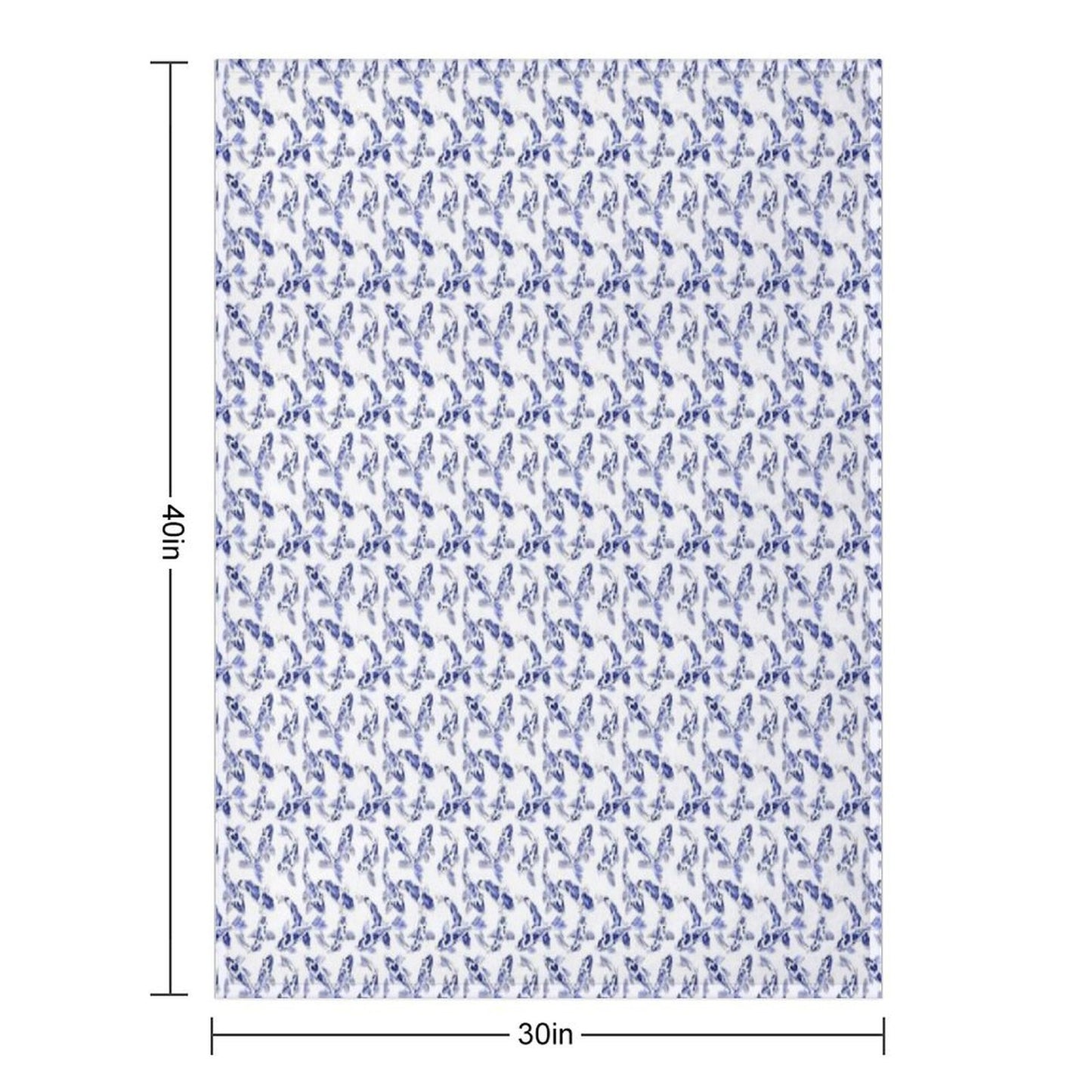 Blue And White Koi Fish Artwork – Zen Wall Decor for Home & Office Versatility Throw Blanket