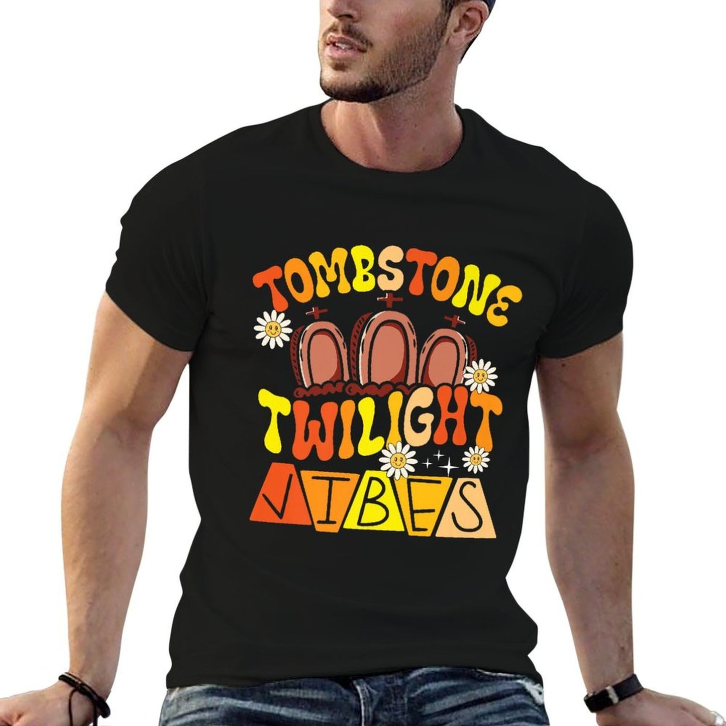 Tombstone Twilight Vibes Hippie Halloween Costume Premium Summer-ready Fabric T-Shirt