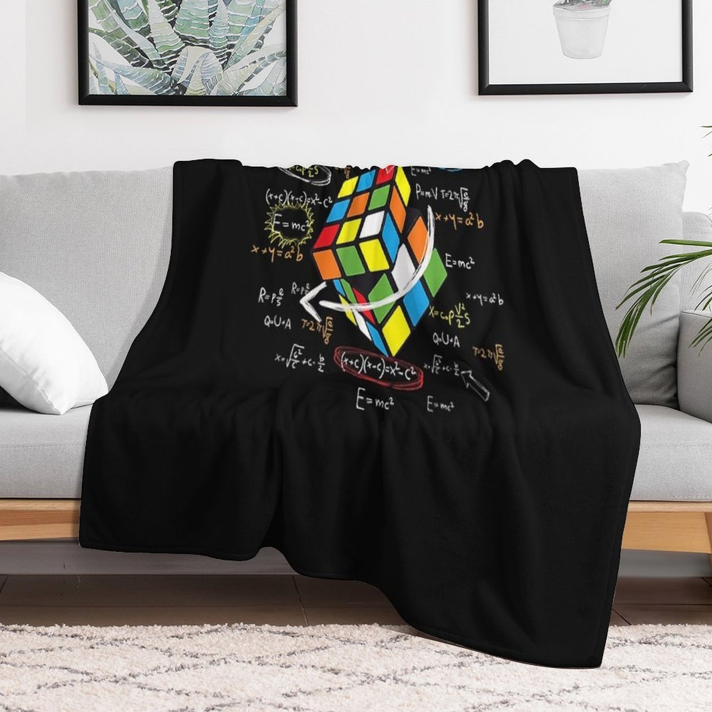 Cool Math Rubik Rubix Rubics Player Cube Math Lovers T-Shirt Durable Throw Blanket