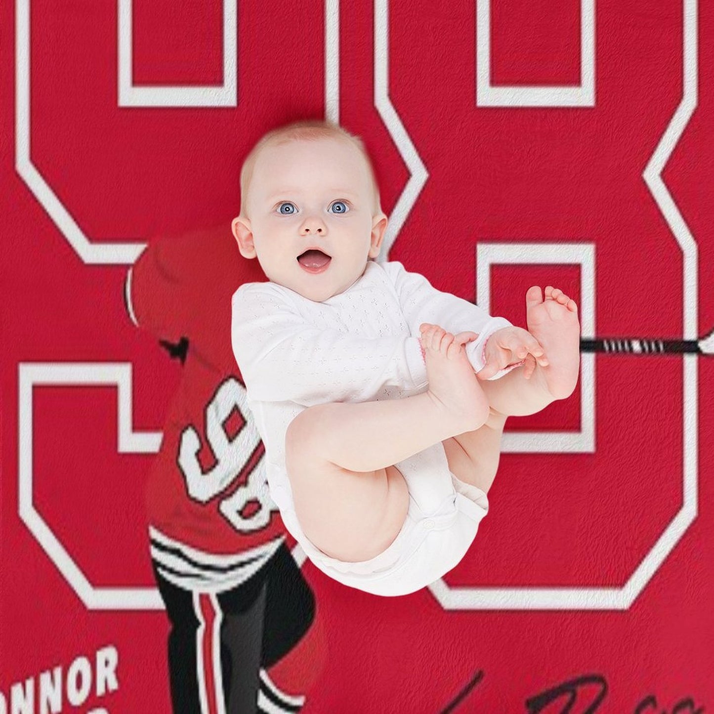 Connor Bedard Blackhawks #98 Signature Art Gift-ready Throw Blanket
