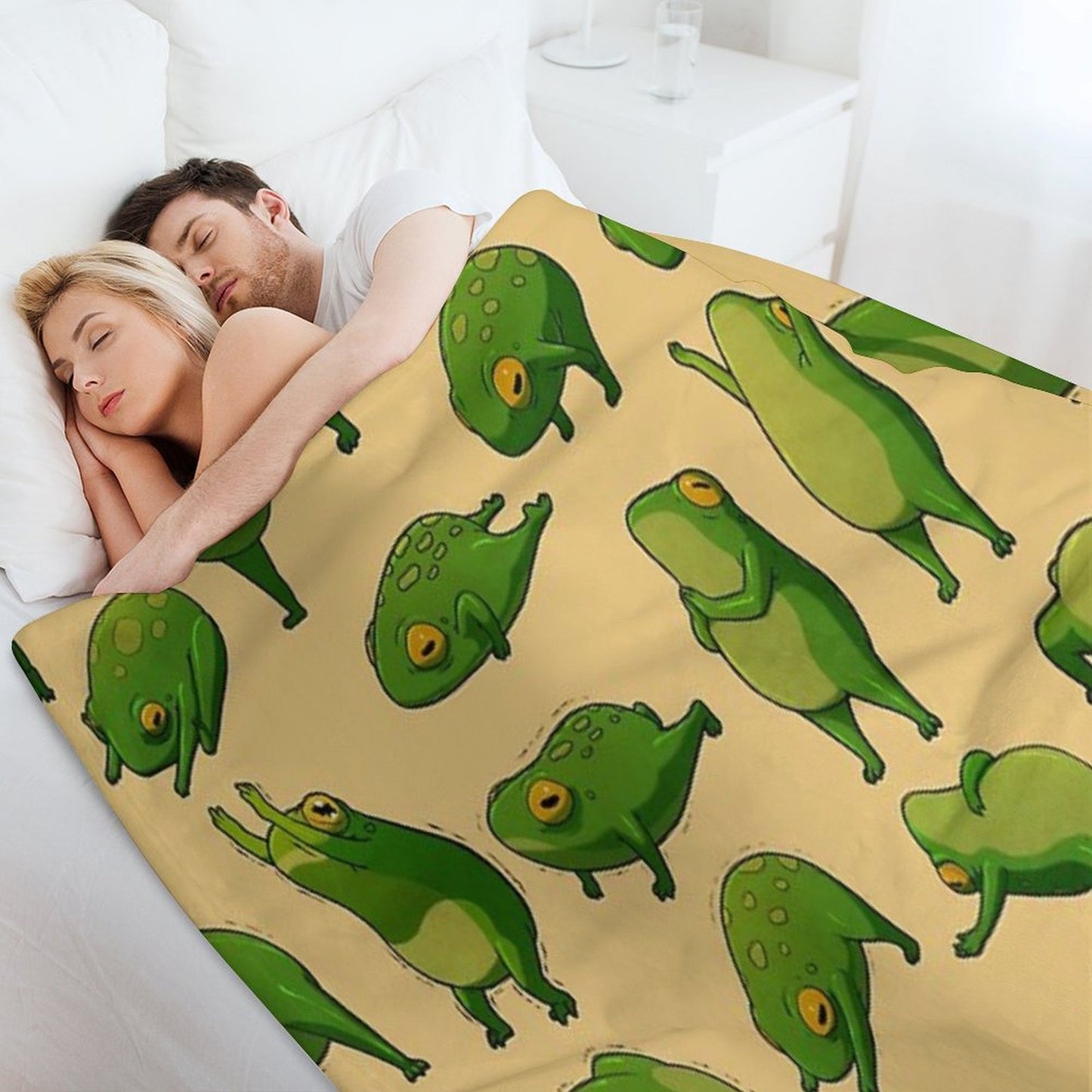 Yoga Frogs Poster With Text Anti-pilling Throw Blanket
