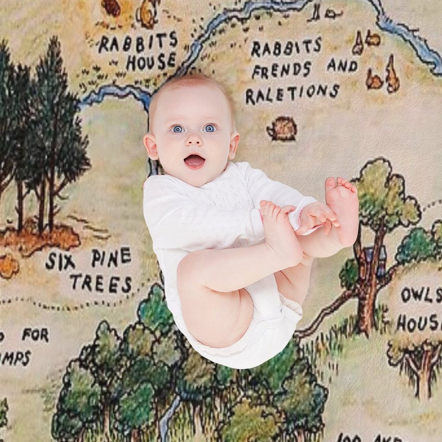 100 Acre Wood Map All-season Throw Blanket