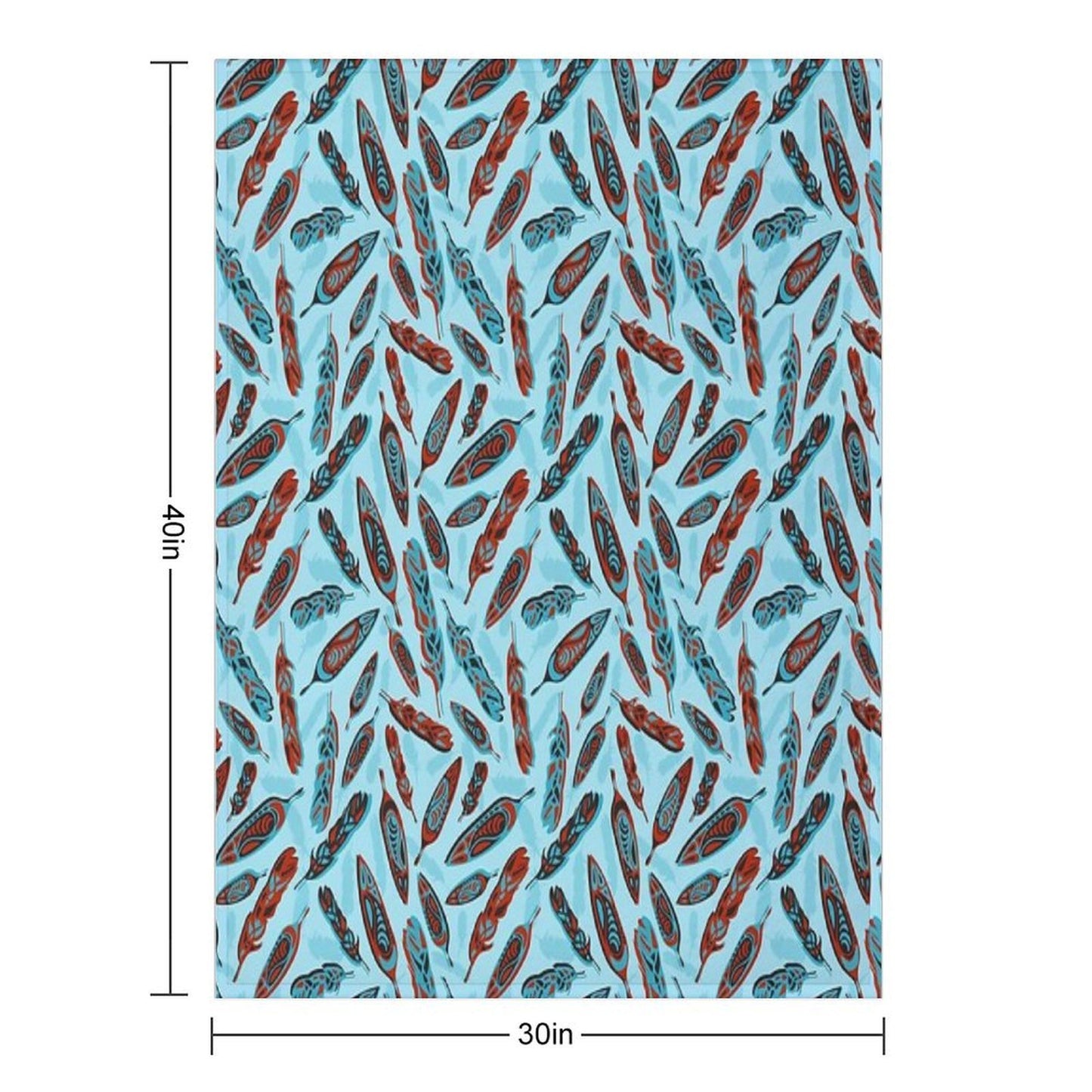 Tlingit Feathers - Blue Travel-friendly Throw Blanket