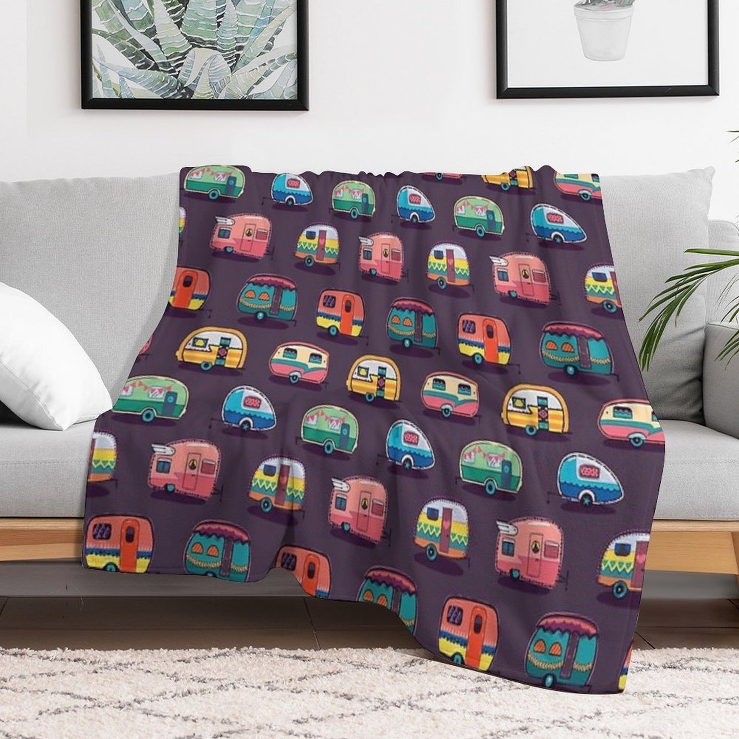 Happy Camper Durable Throw Blanket
