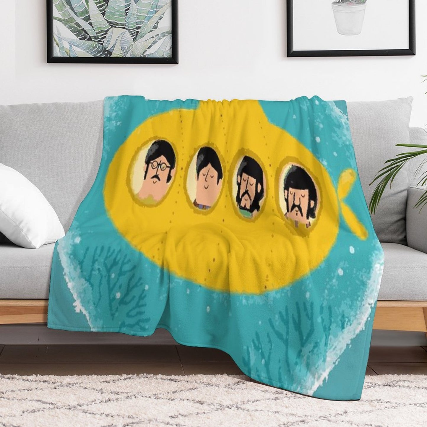 Yellow Easy Care Throw Blanket