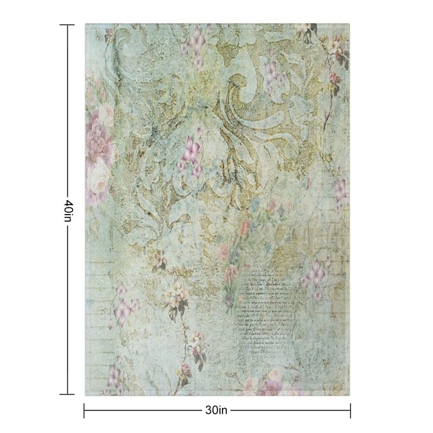 Vintage French Floral Wallpaper All-season Throw Blanket