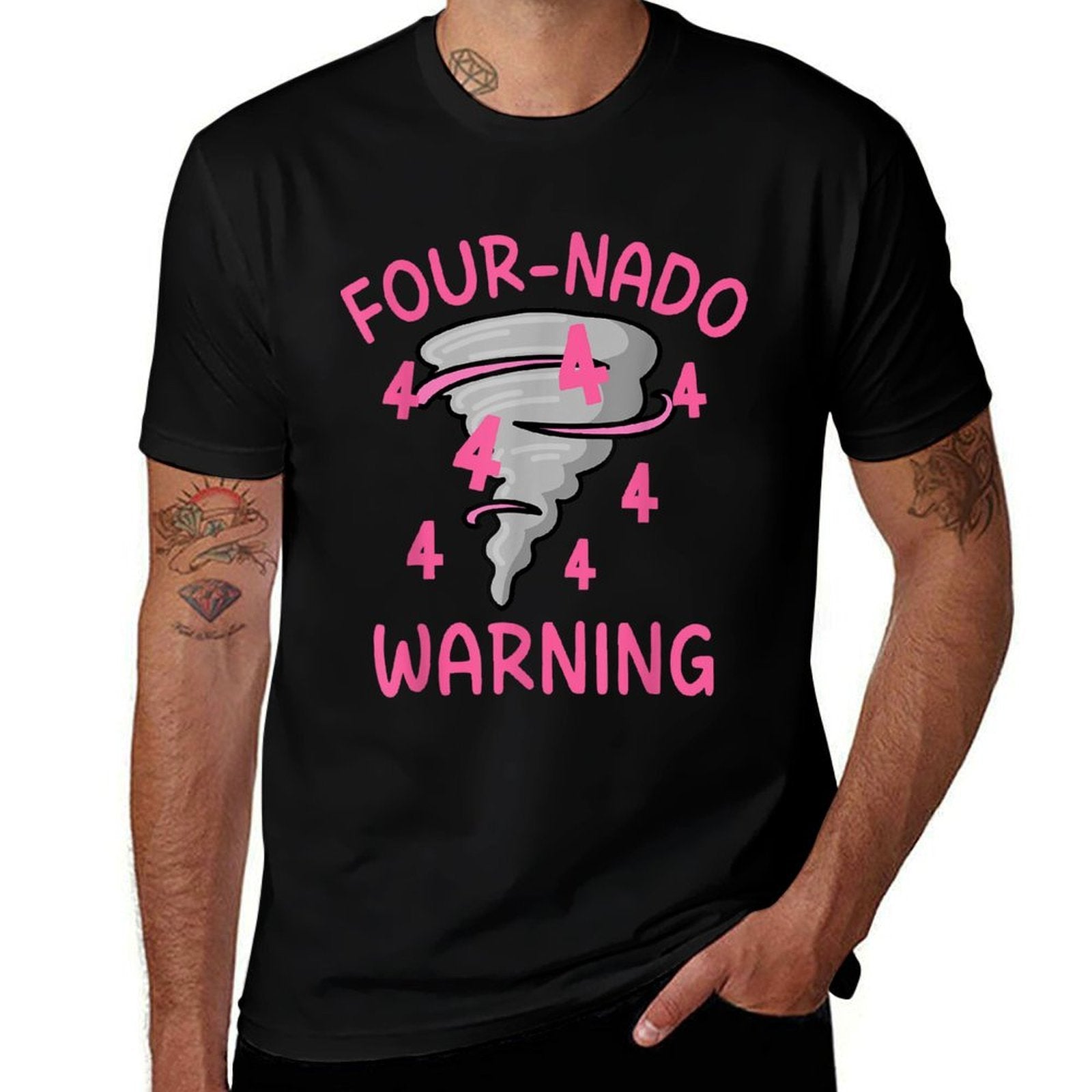Four-Nado Storm TorNado 4th Four Birthday Party Girl Kids Moisture-wicking T-Shirt