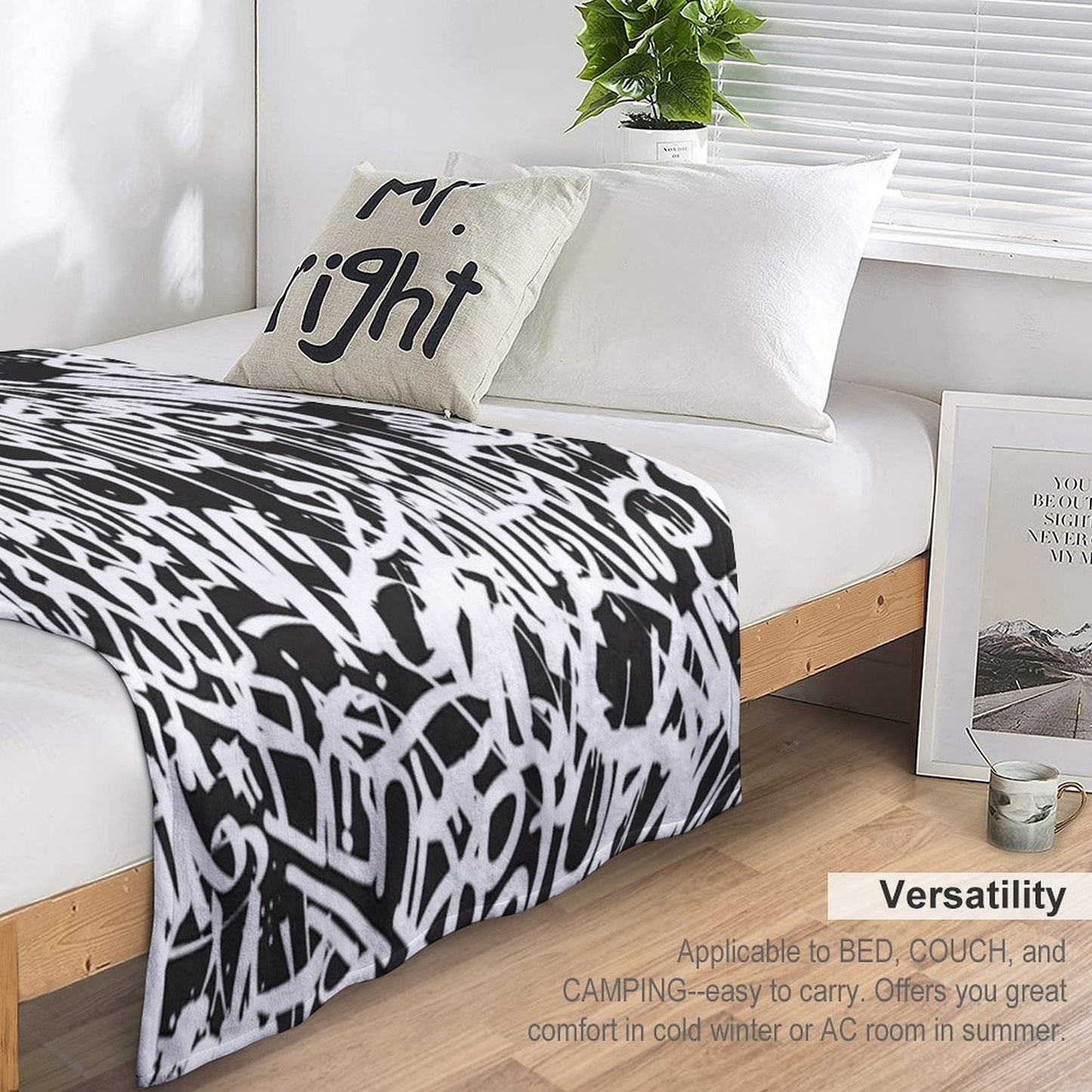All There in Black And White Premium Throw Blanket