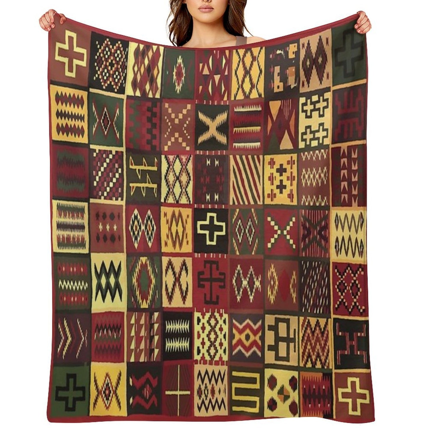 Multiple Patterns Shrink-resistant Throw Blanket