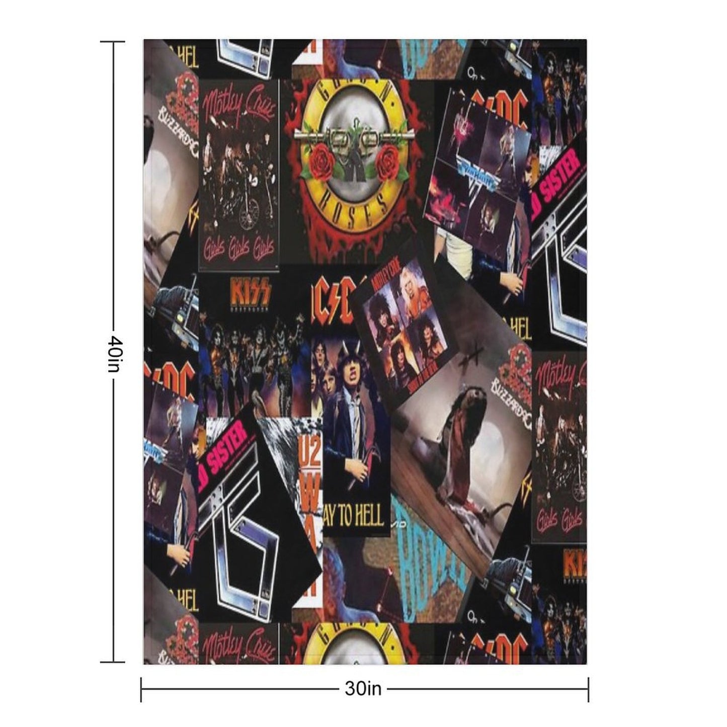 1980s Rock Bands Collage Multi-functional Throw Blanket