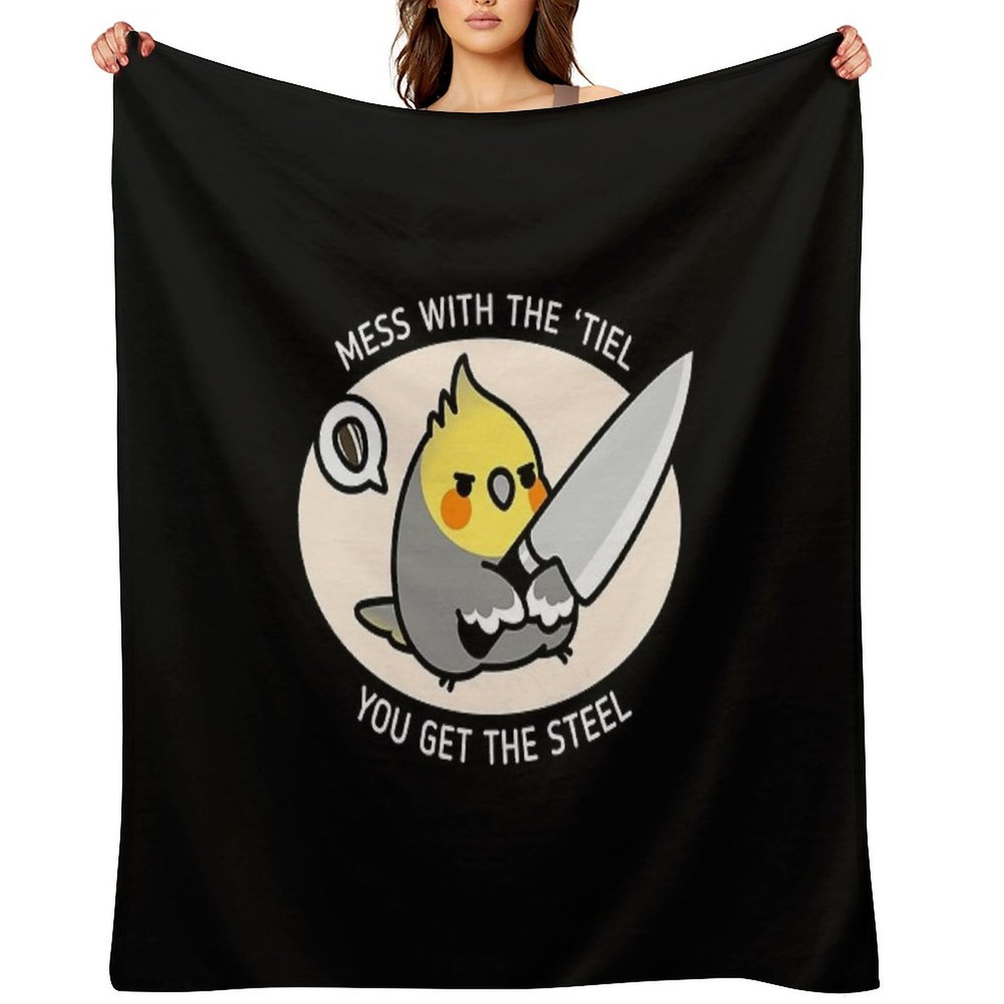MESS WITH 'TIEL YOU GET THE STEEL All-season Throw Blanket
