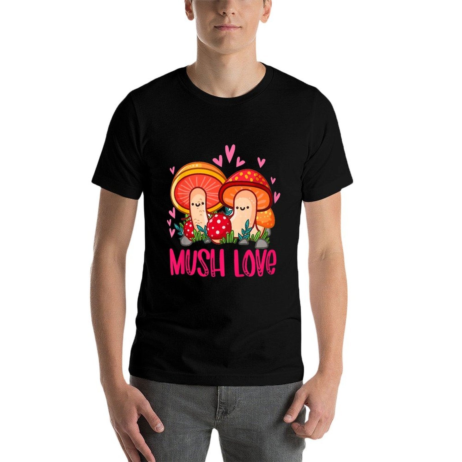 Kids Mush Love Cute Mushroom Lover Fungi Botanical Valentines  Graphic-printed T-Shirt