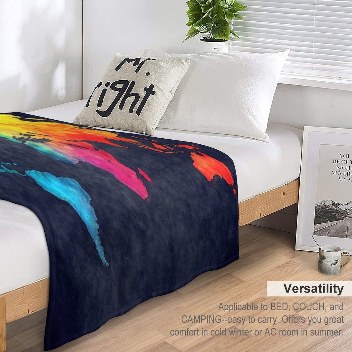 World Map Watercolor 6 #map #worldmap Velvety-soft Throw Blanket
