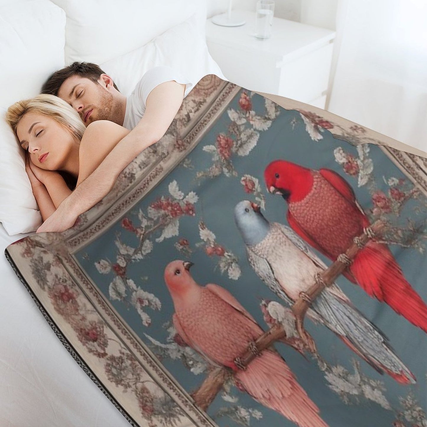 Lovebirds Velvety-soft Throw Blanket