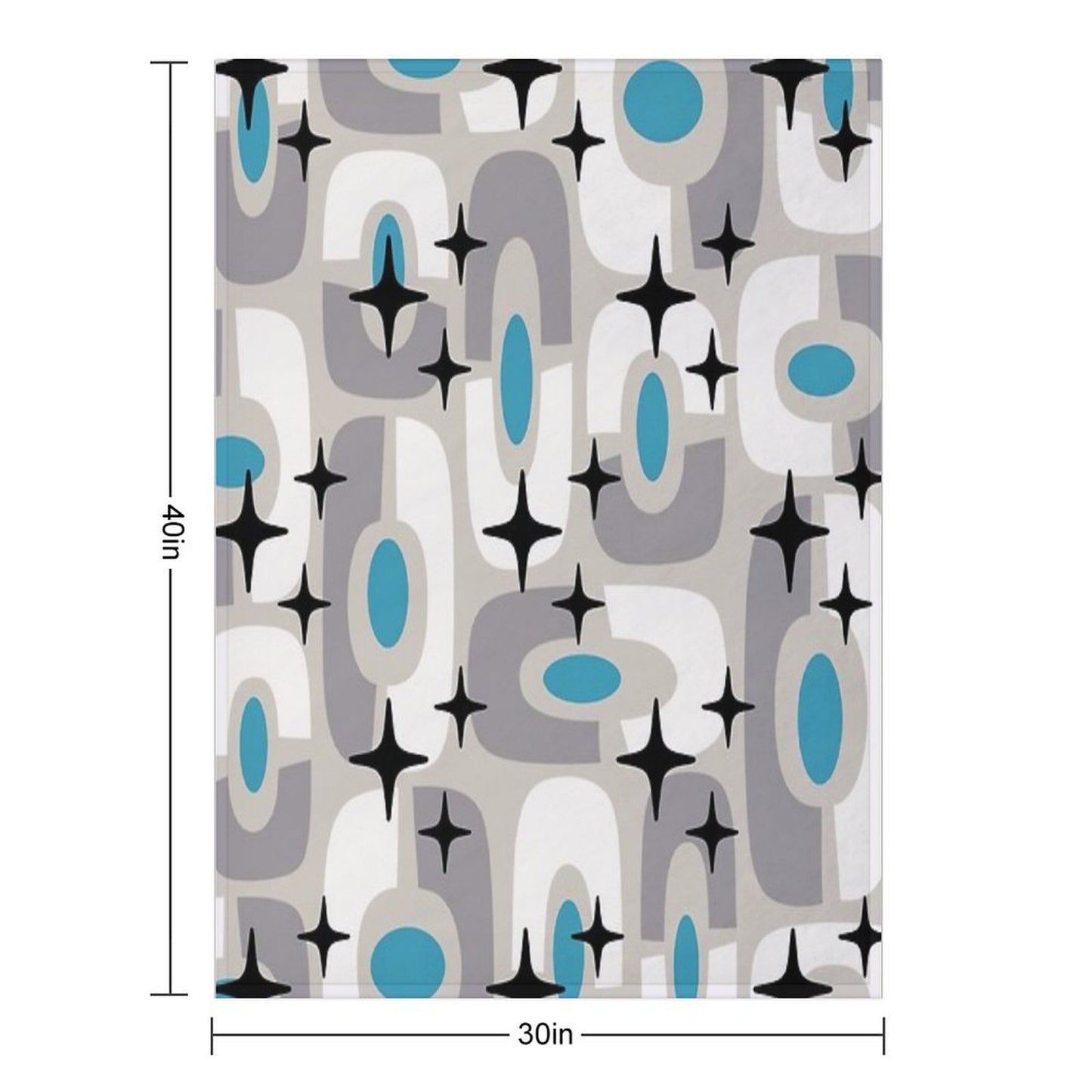 Retro Mid Century Atomic Composition 259 Machine-washable Throw Blanket