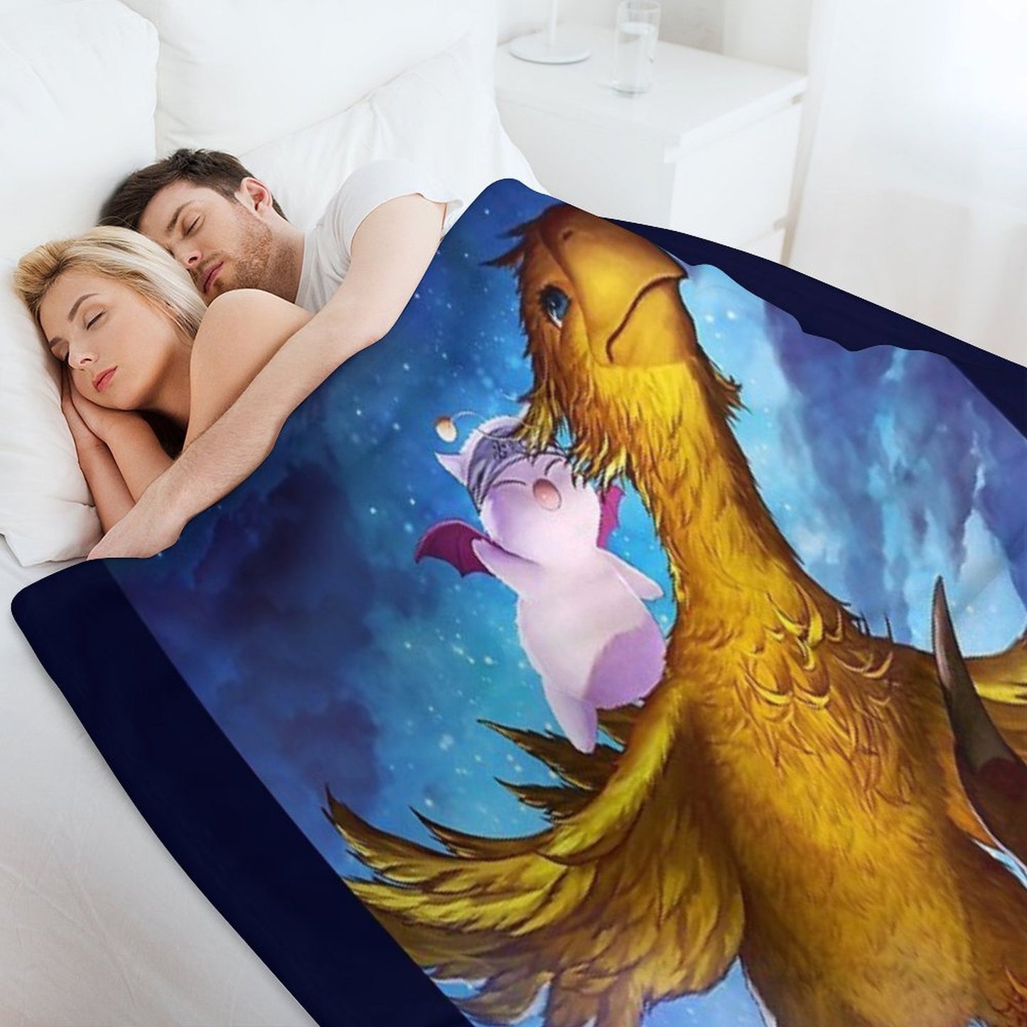 Chocobo & Mogry Easy Care Throw Blanket