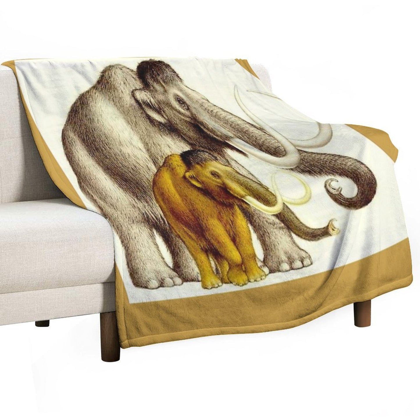 WOOLLY MAMMOTHS Extinct Elephant Type Mammal Print Anti-pilling Throw Blanket