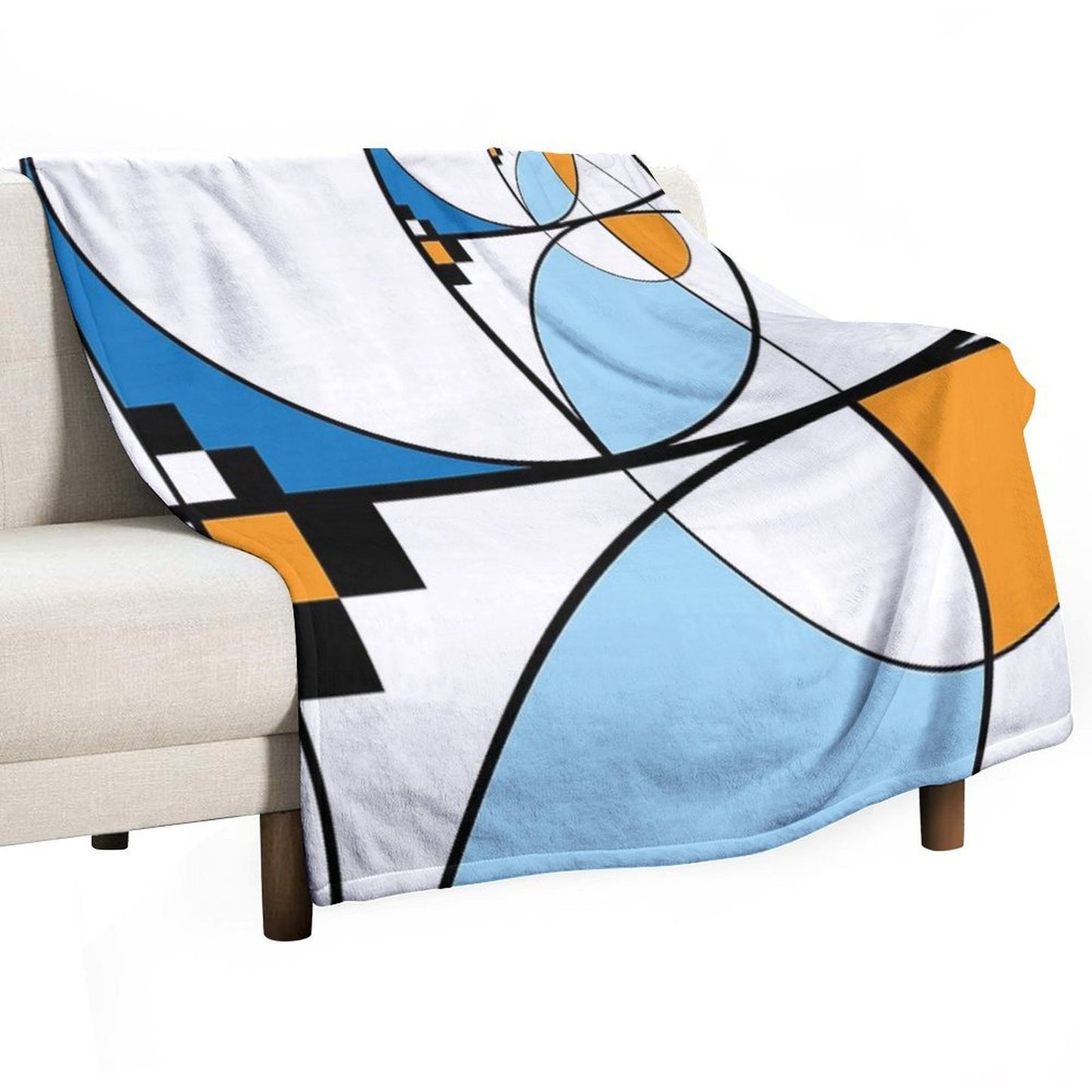 Mid Century Modern Lykes Blues Shrink-resistant Throw Blanket