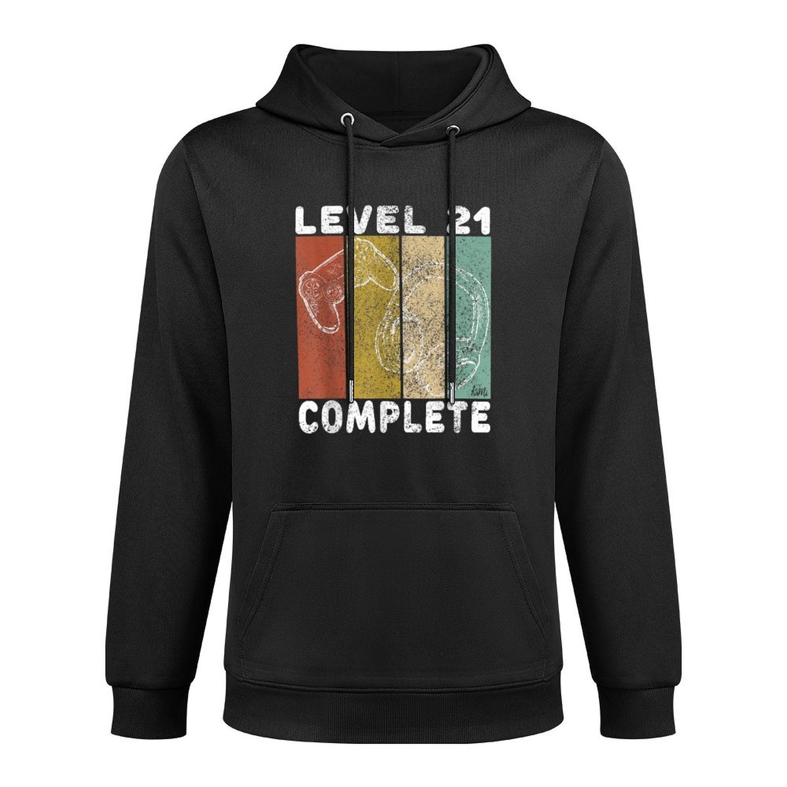 Mens 21st Birthday Men Gaming Level 21 Complete Versatile Streetwear Hoodie