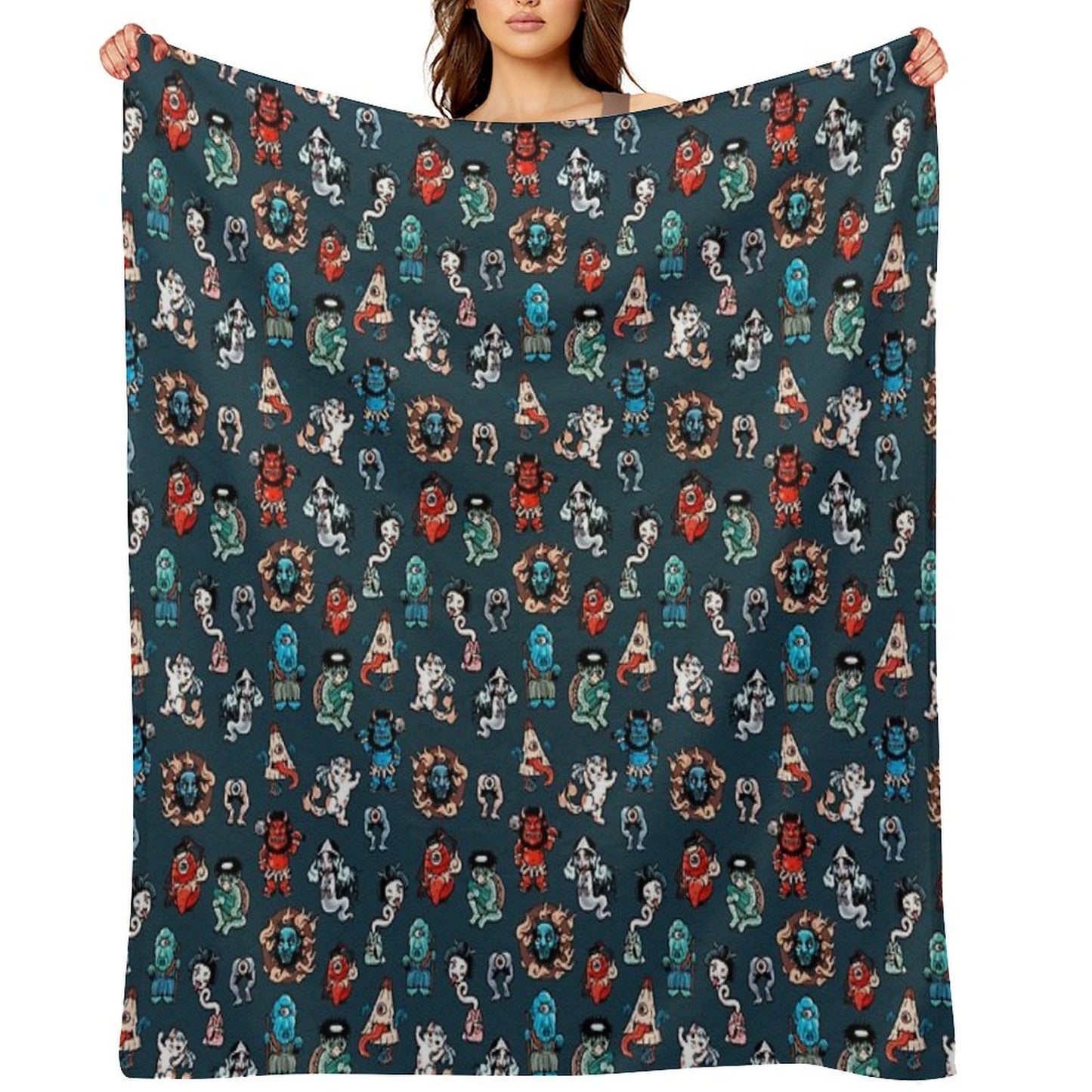 Yokai Travel-friendly Throw Blanket