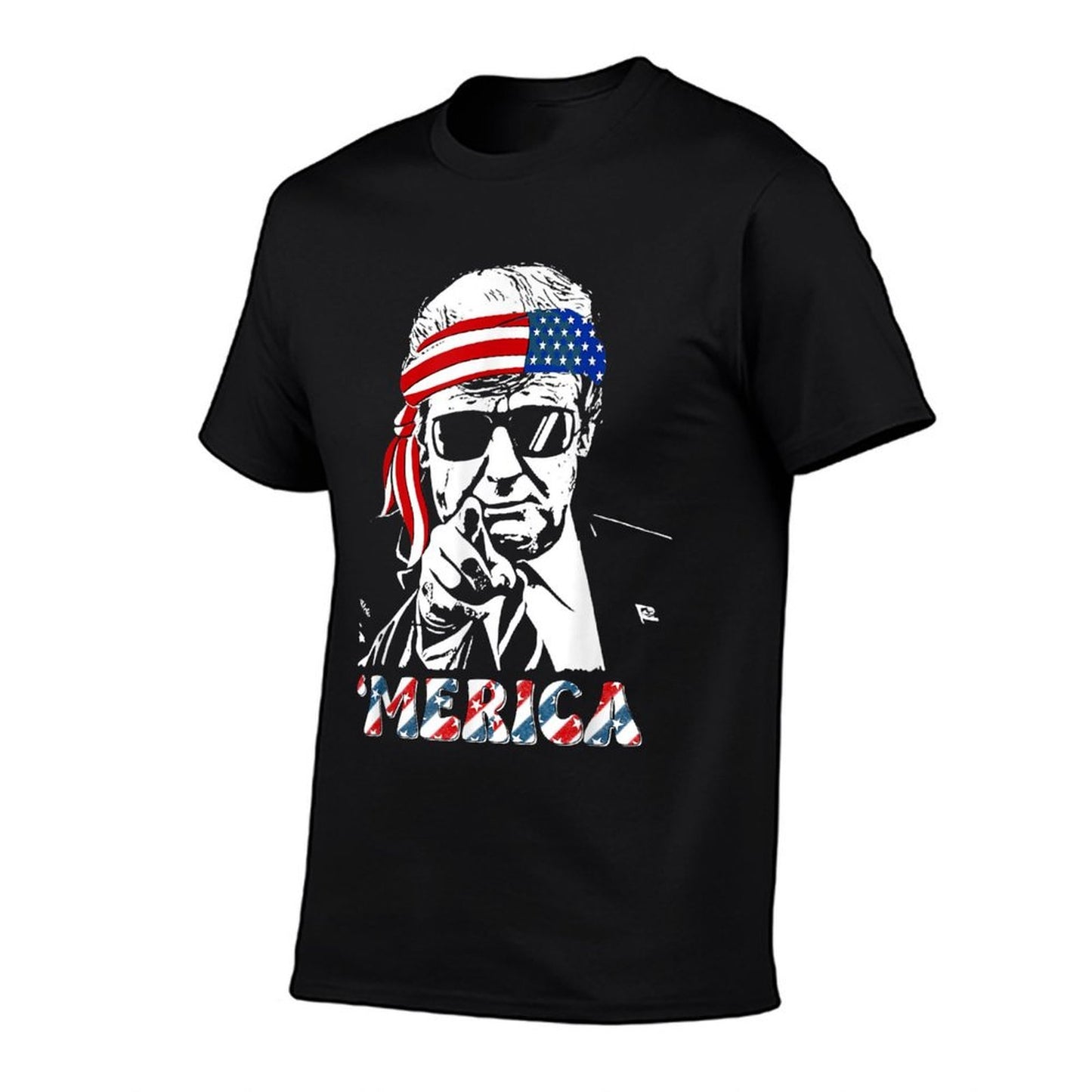 MERICA TRUMP Happy 4th Of July Trump American Oversized Silhouette T-Shirt