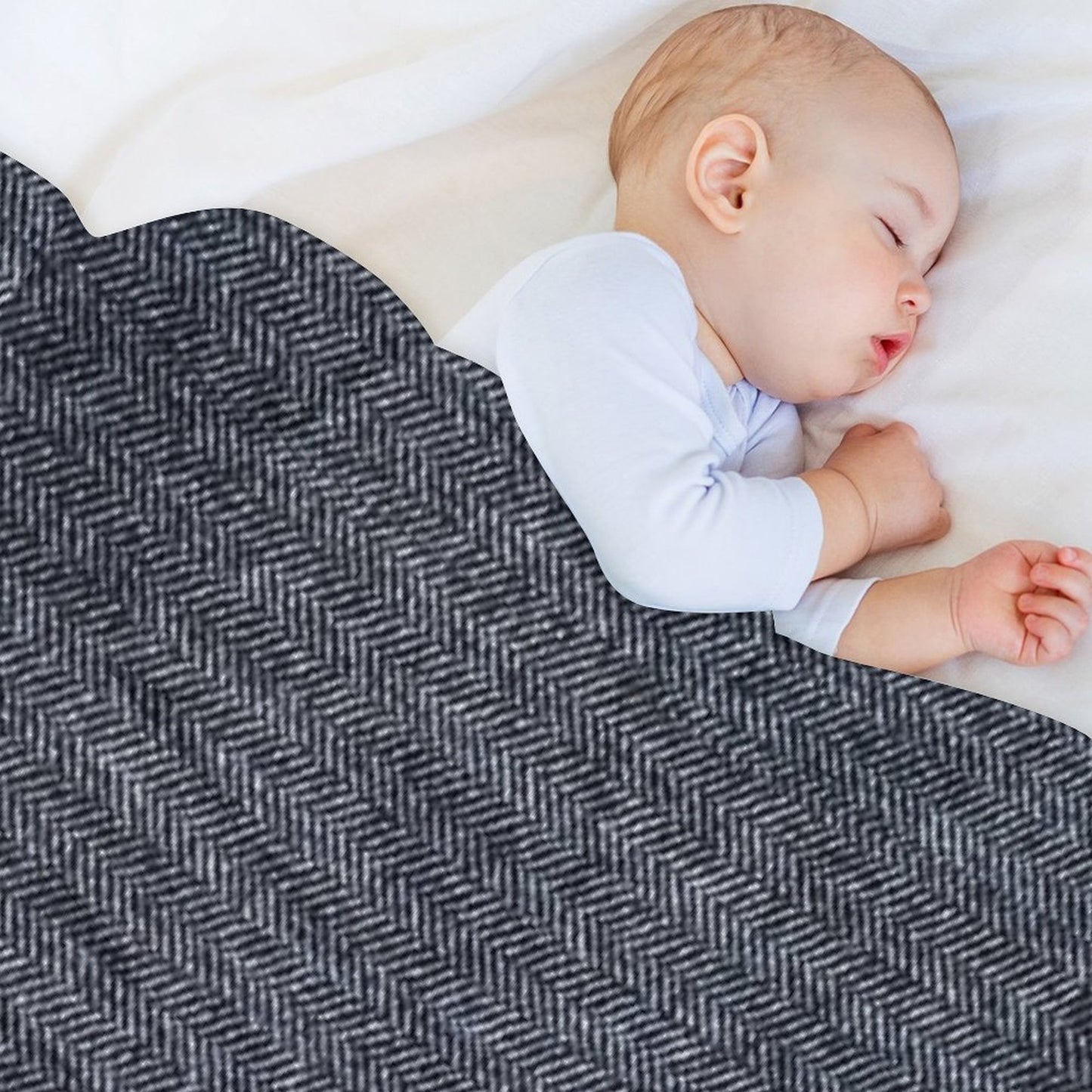 Grey Tweed Fabric Texture All-season Throw Blanket