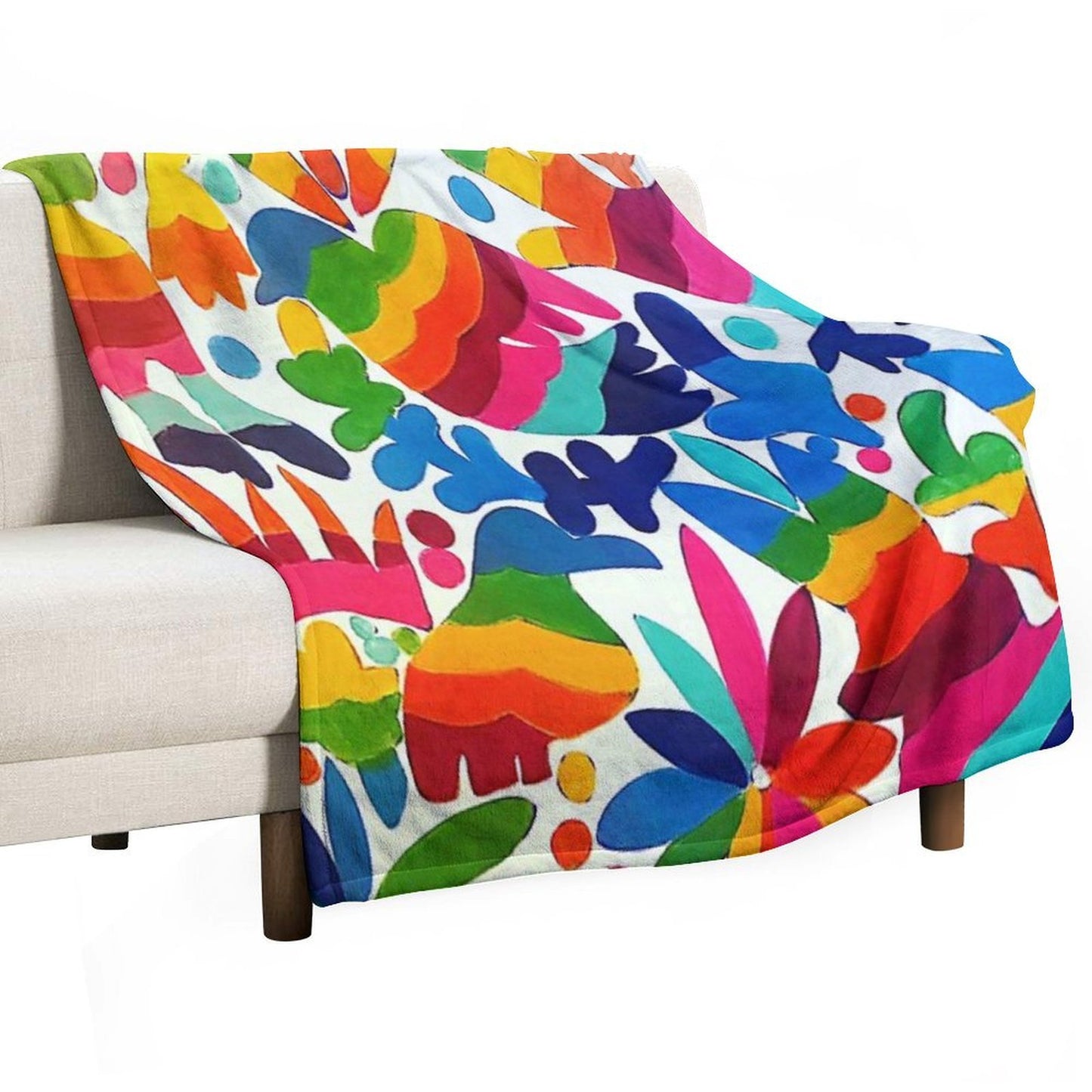 Mexican Otomi Colors Durable Throw Blanket