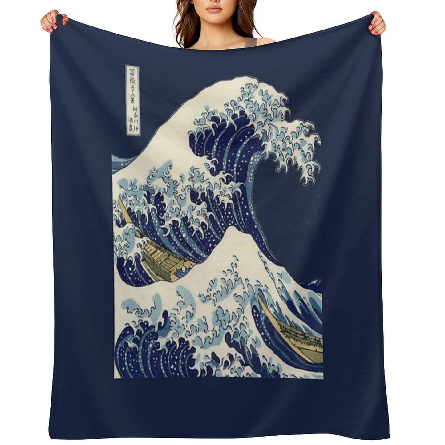 The Great Wave Off Kanagawa Transparent Compact Throw Blanket
