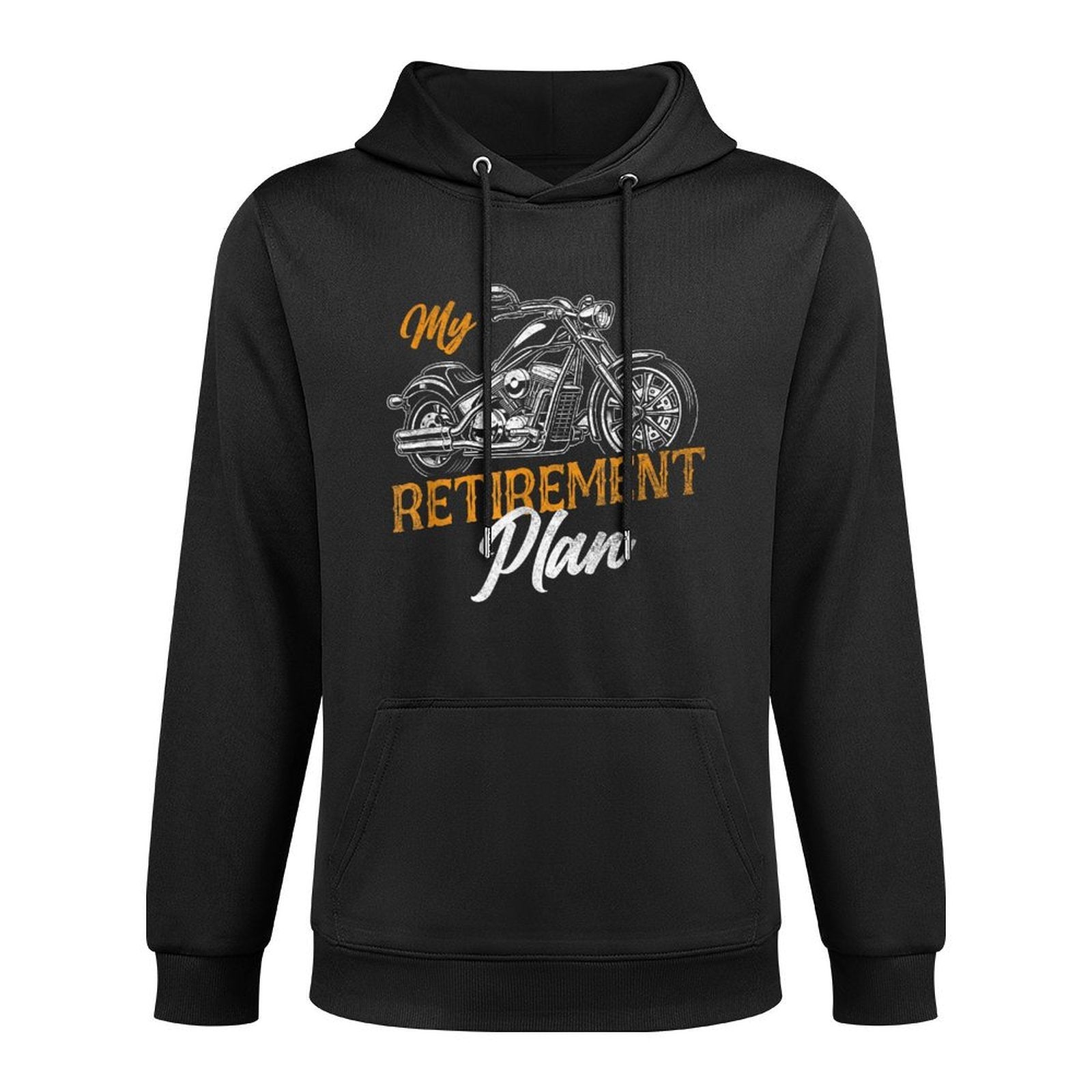 Classic Retired Motorcycle Biker My Retirement Plan Grandpa Medium-Weight Fabric Hoodie