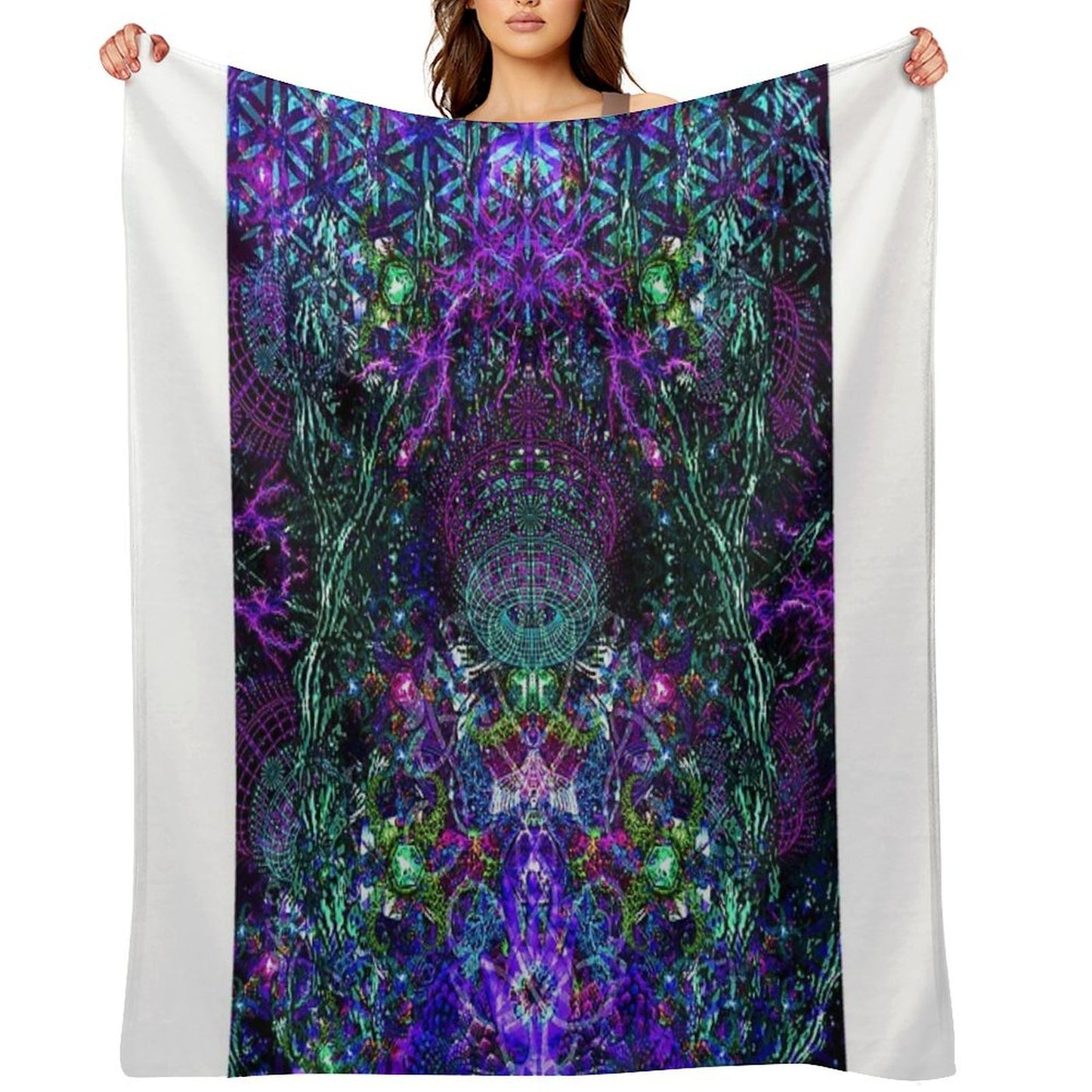 Hands To The Cosmos Wrinkle-free Throw Blanket