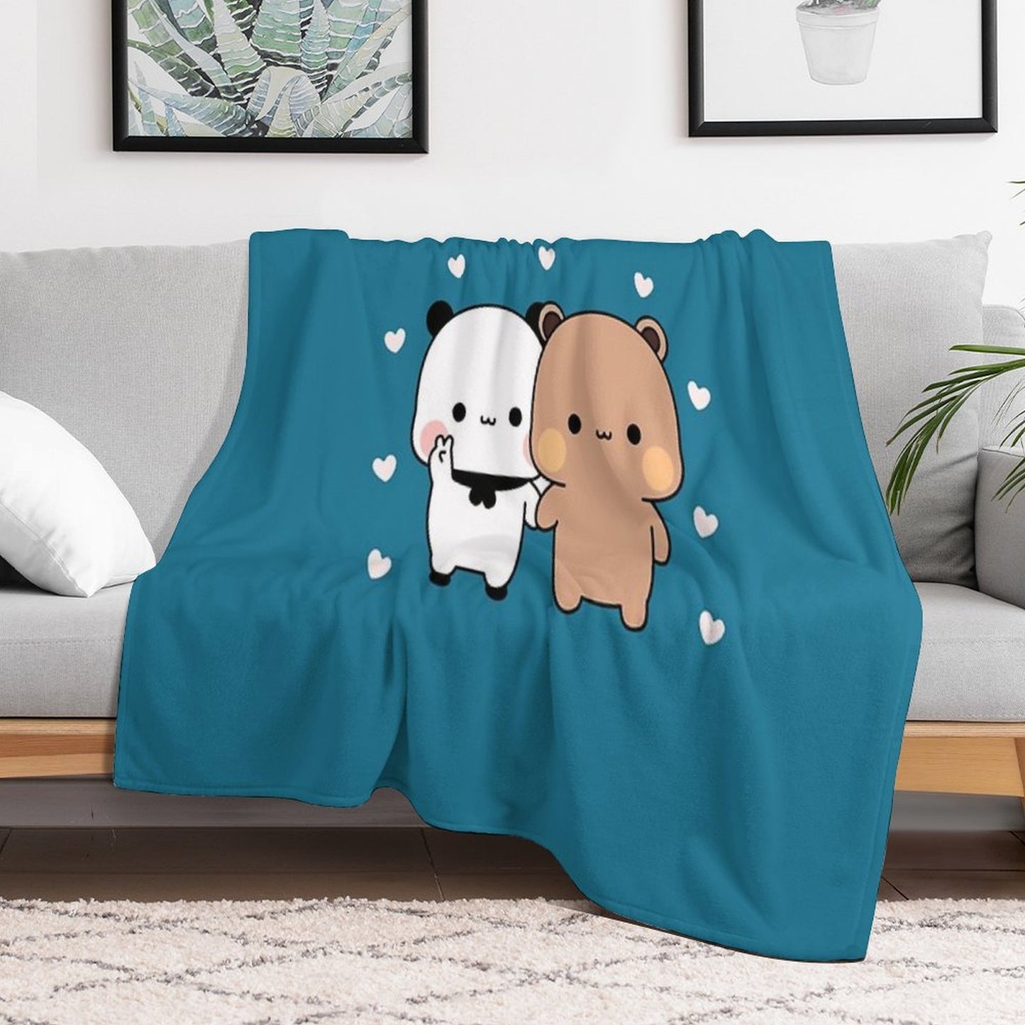 CUTE PANDA BEAR Premium Easy Care Throw Blanket