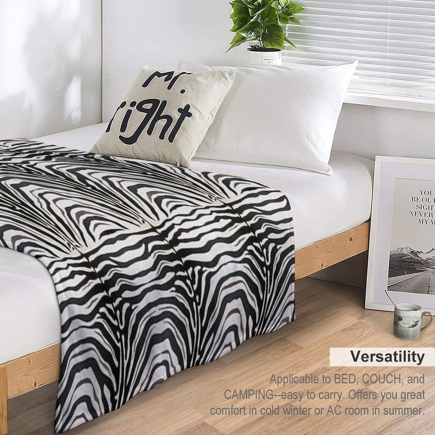 Zebra Print All-season Throw Blanket