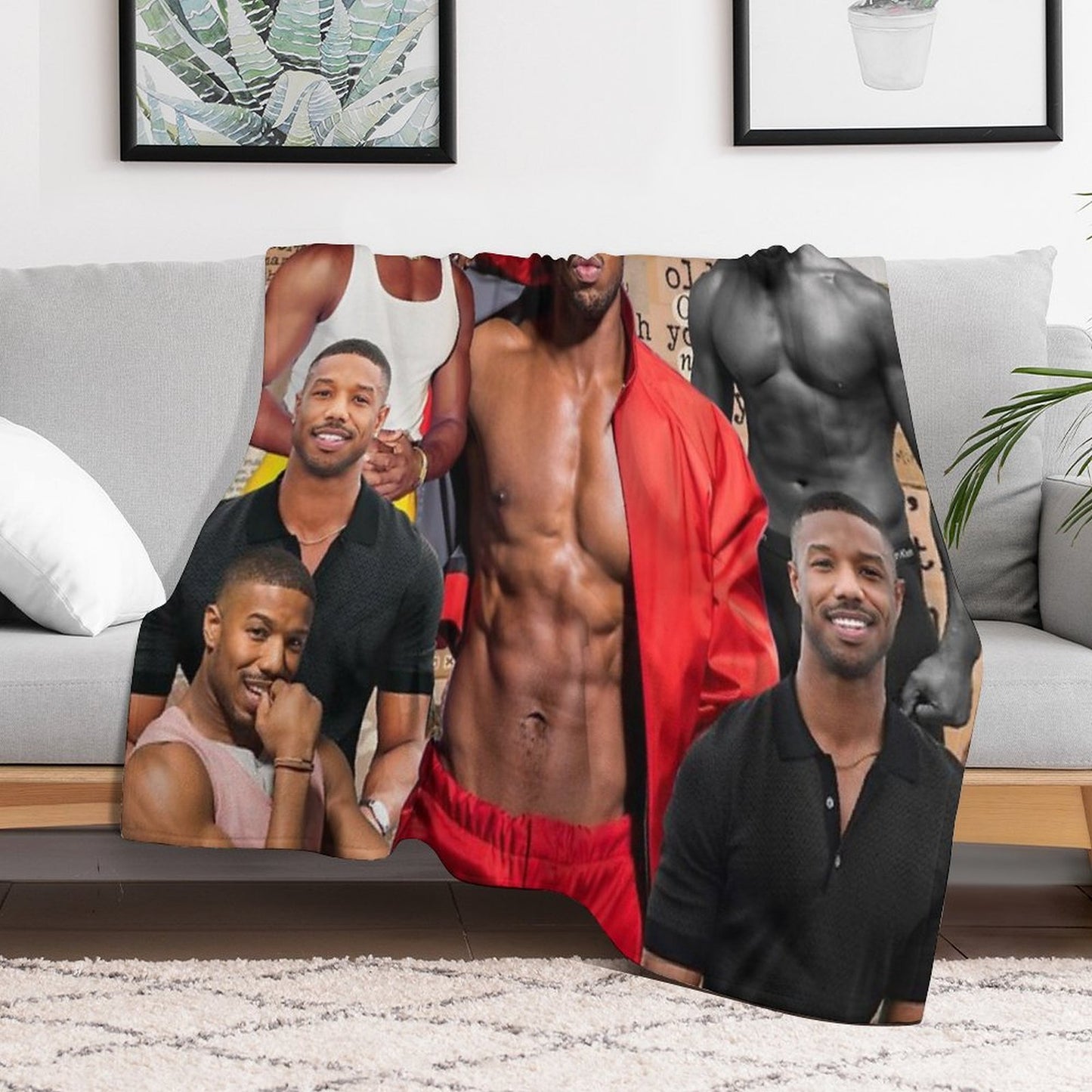 Michael B. Jordan Photo Collage Comfort Throw Blanket