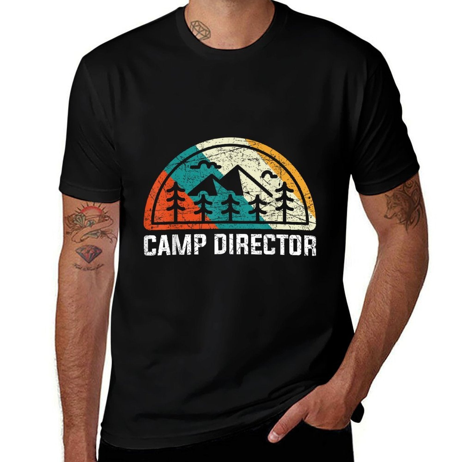 Camp Director - Retro Camping Vintage Graphic Minimalist  Moisture-wicking T-Shirt