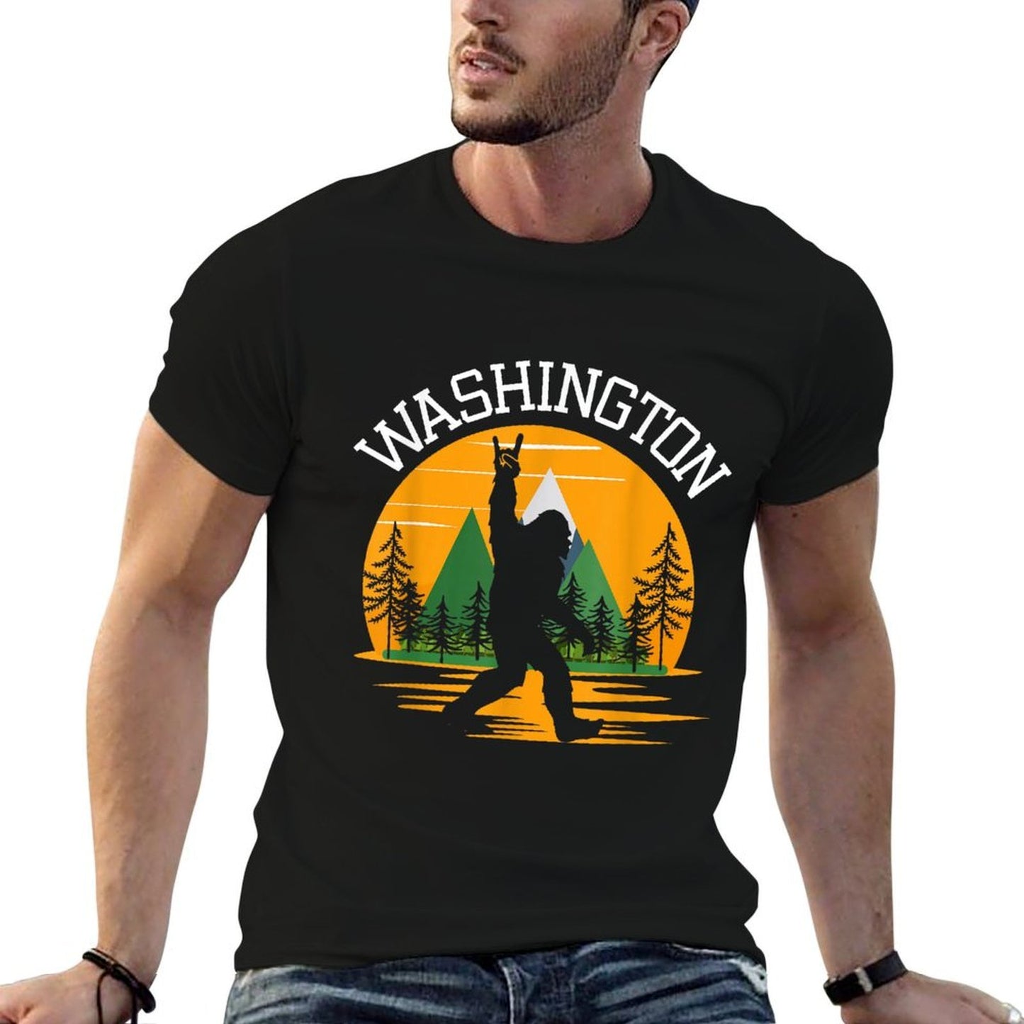 Washington US State Bigfoot Sasquatch Odor-resistant T-Shirt