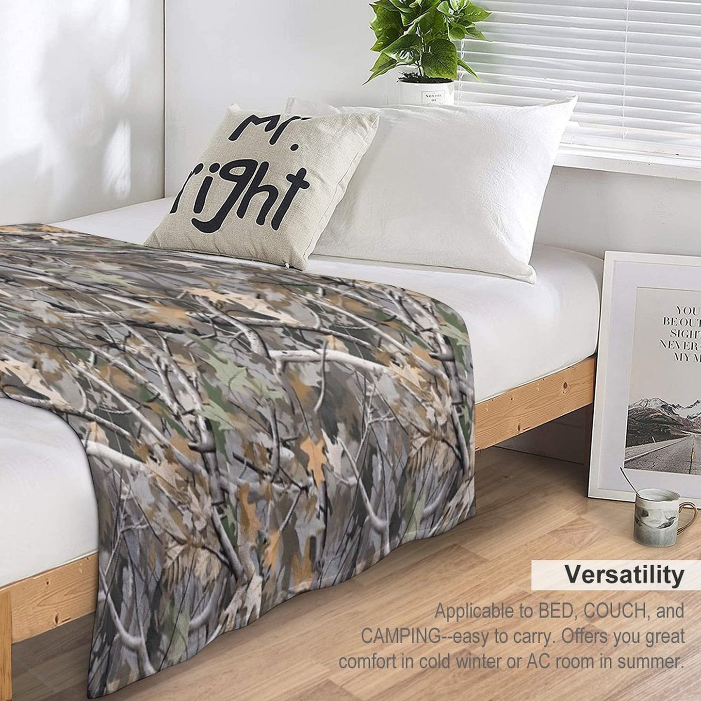 Camouflage Reel Tree Pattern Designs Versatility Throw Blanket