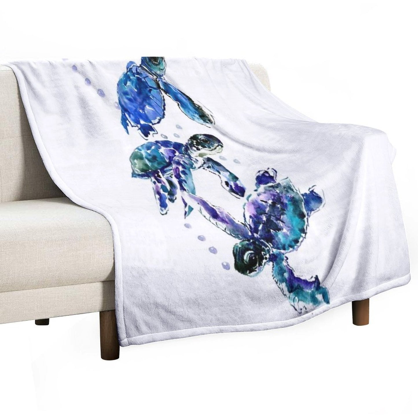 Three Sea Turtles Lightweight Throw Blanket