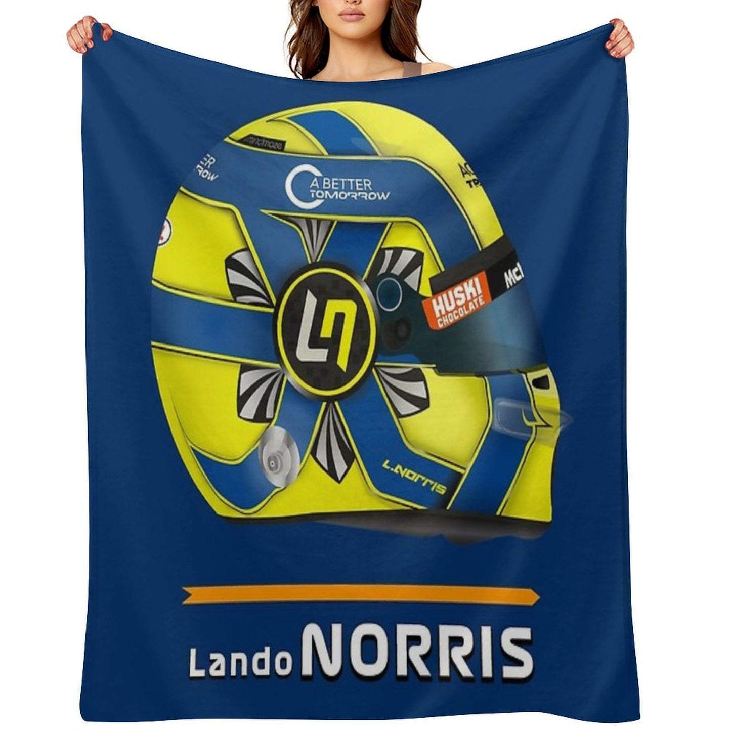 Lando Norris Helmet 2020 Graphic Comfort Throw Blanket