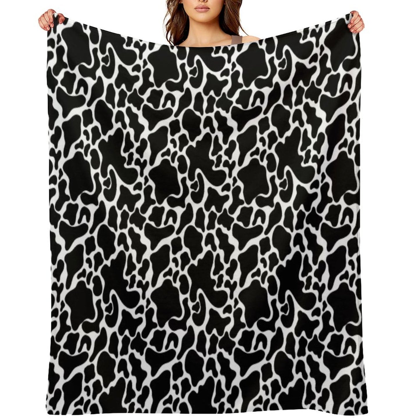 Cow Print Repeating Pattern Shrink-resistant Throw Blanket