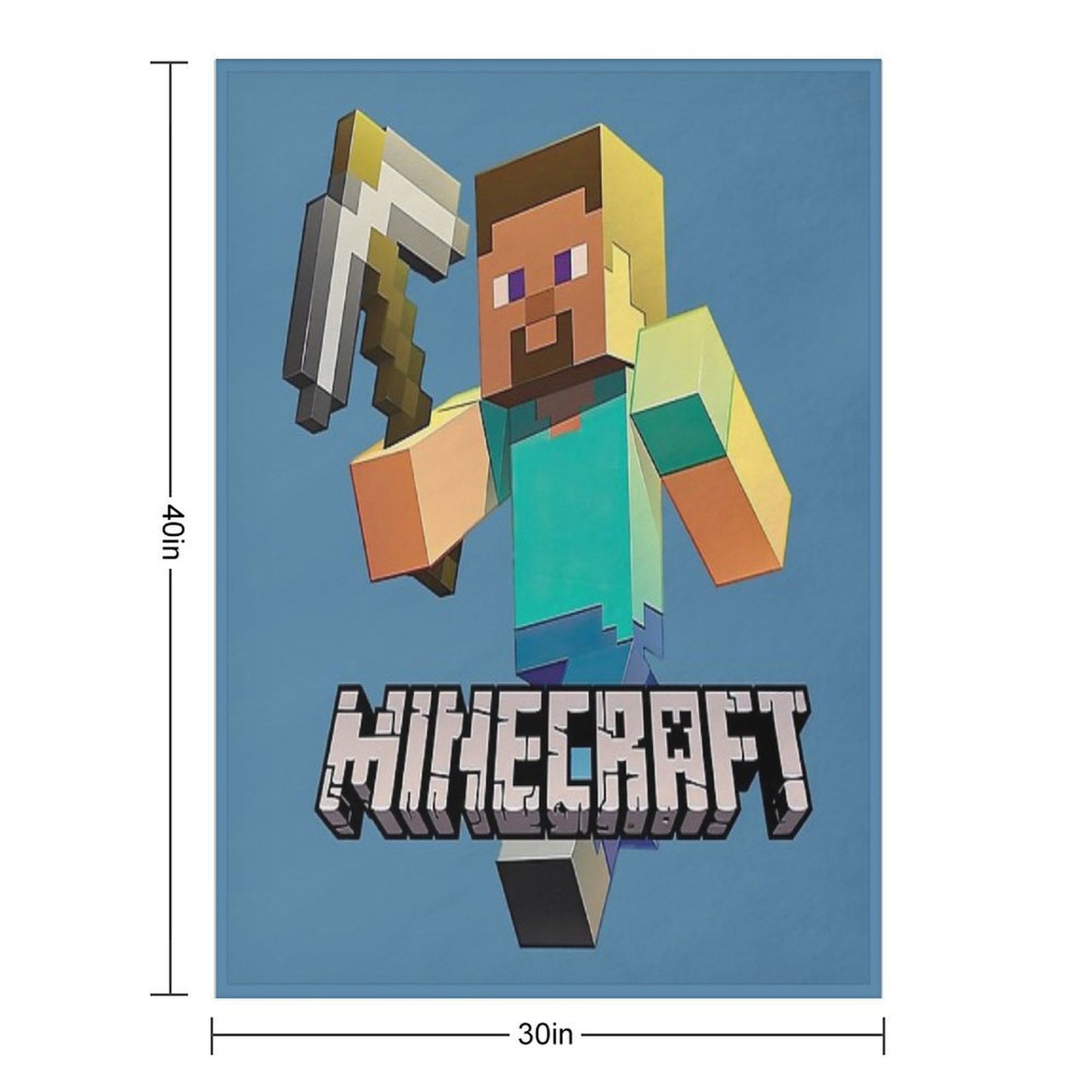 Minecraft Video Game Steve Shrink-resistant Throw Blanket